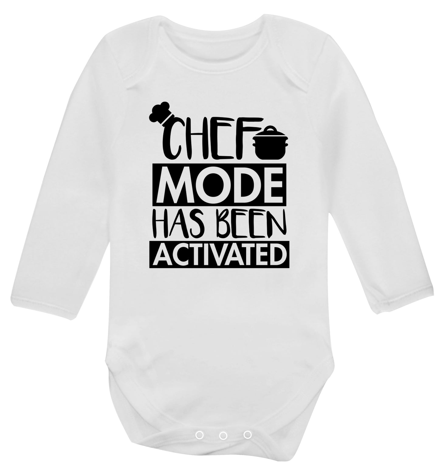Chef mode has been activated Baby Vest long sleeved white 6-12 months