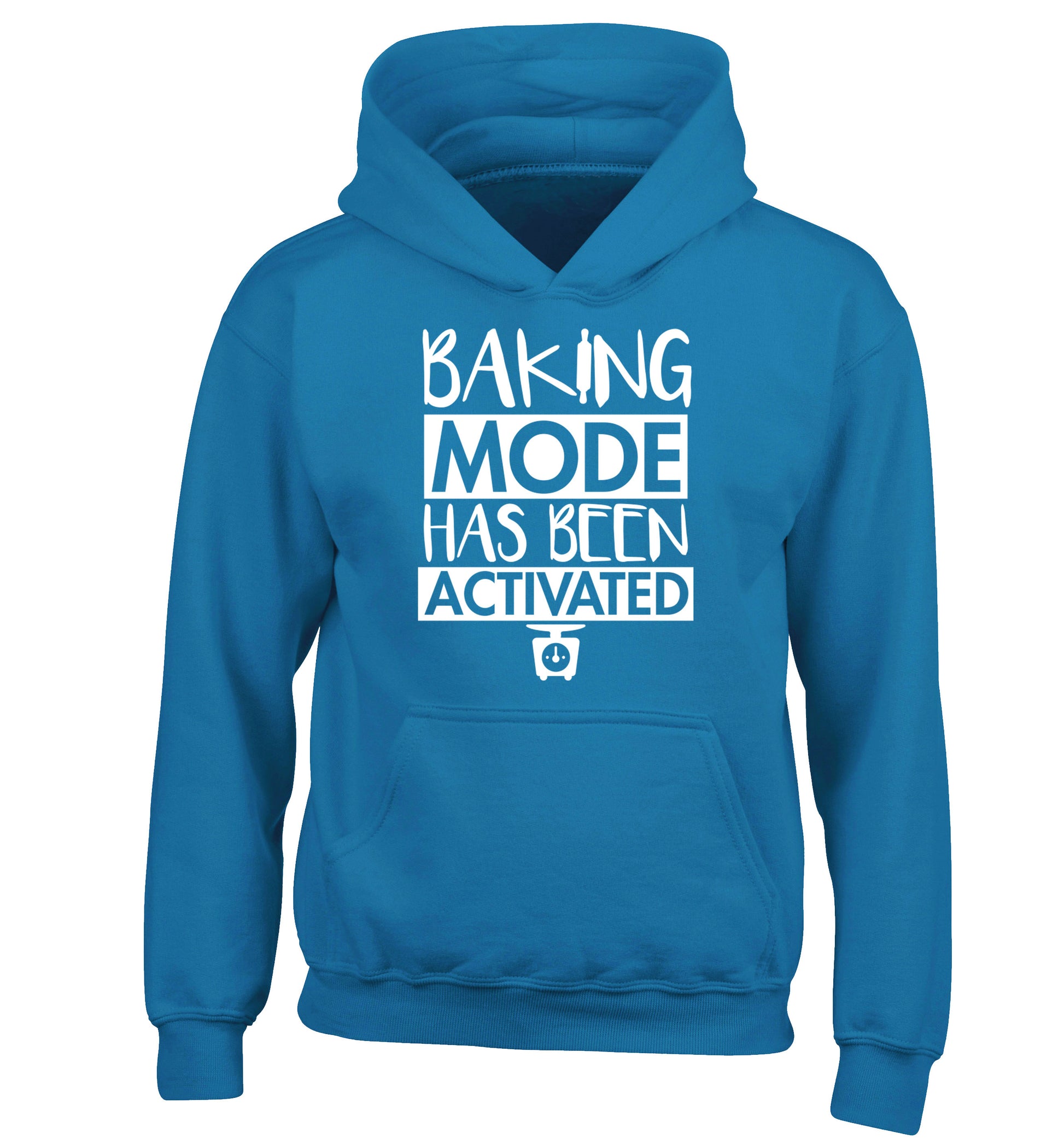 Baking mode has been activated children's blue hoodie 12-14 Years