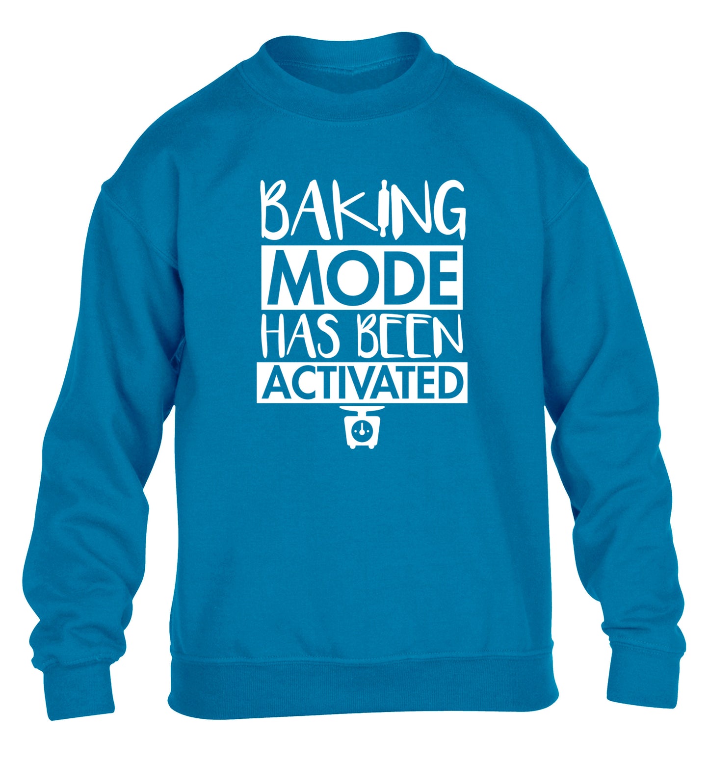 Baking mode has been activated children's blue sweater 12-14 Years