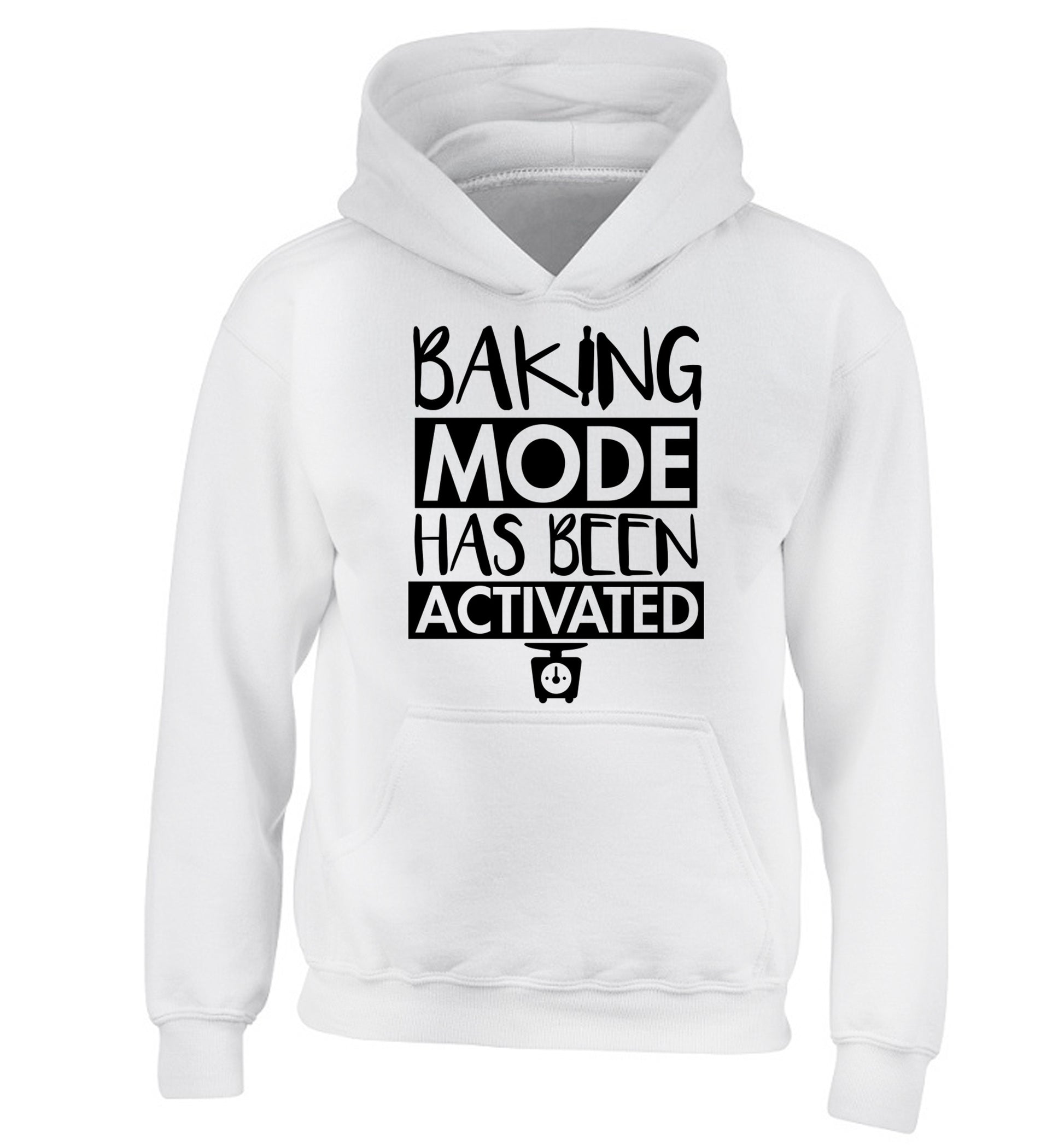 Baking mode has been activated children's white hoodie 12-14 Years