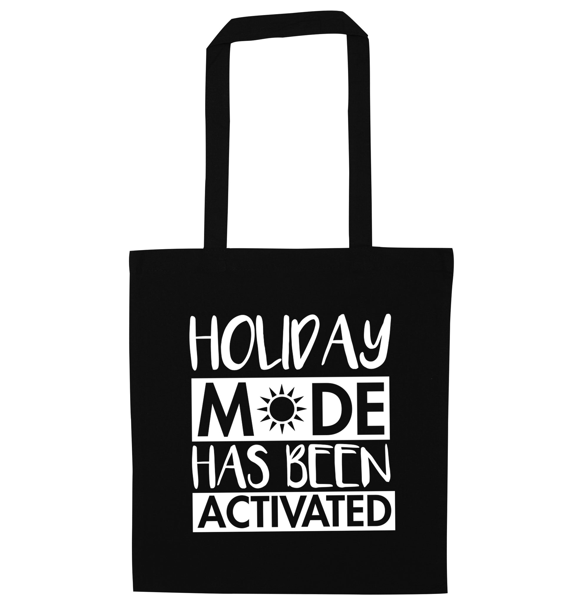 Holiday mode has been activated black tote bag