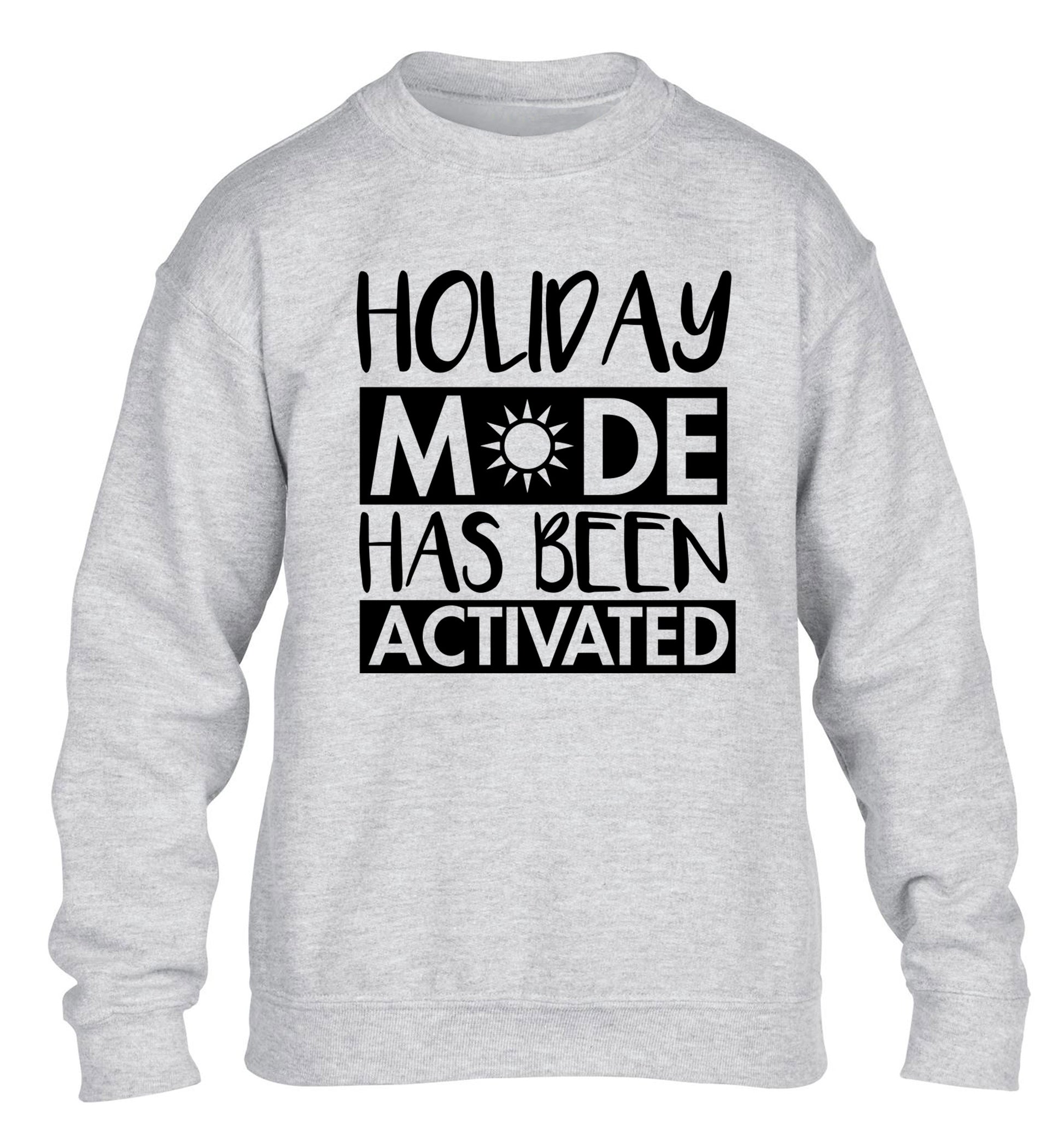 Holiday mode has been activated children's grey sweater 12-14 Years