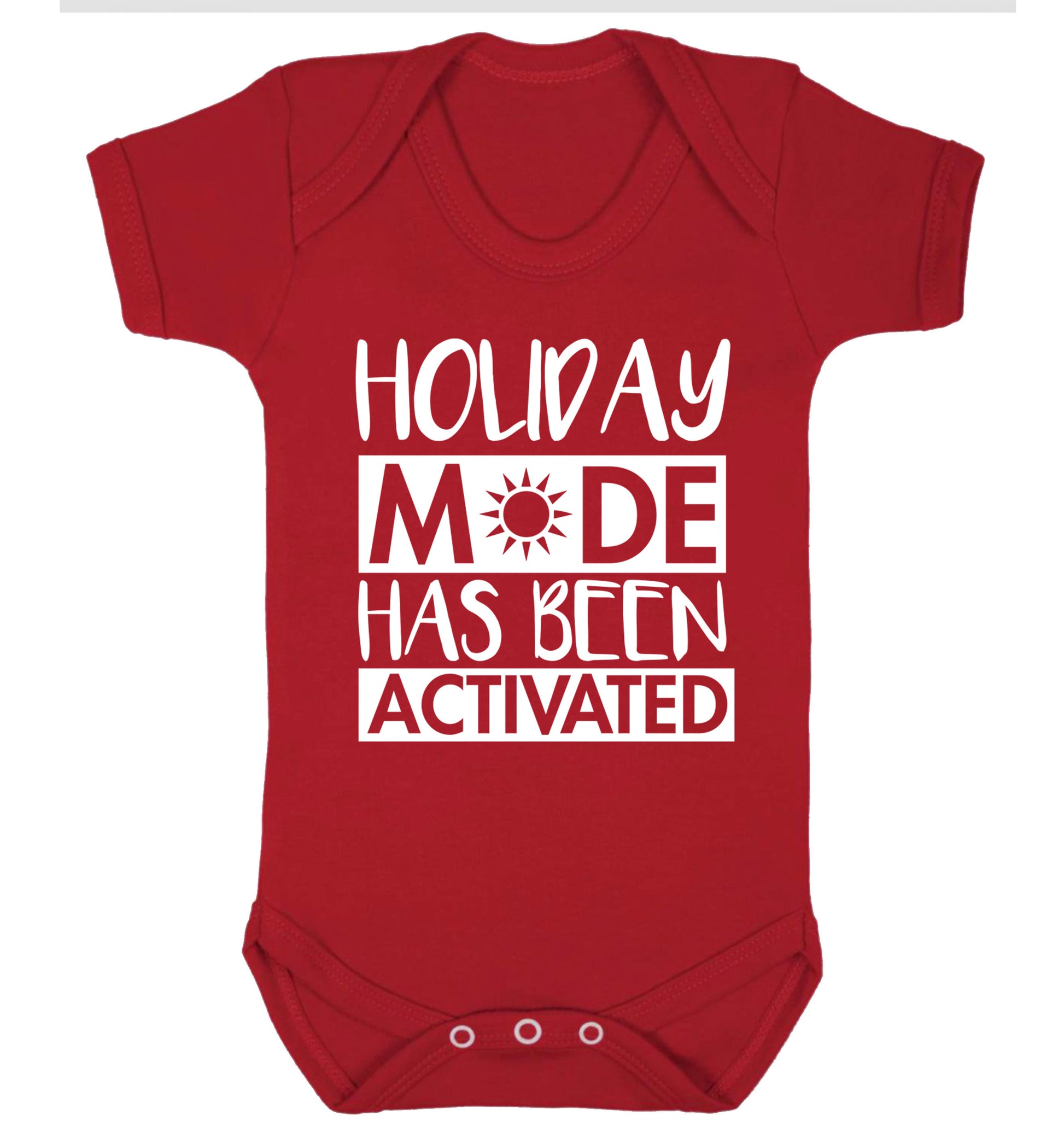Holiday mode has been activated Baby Vest red 18-24 months