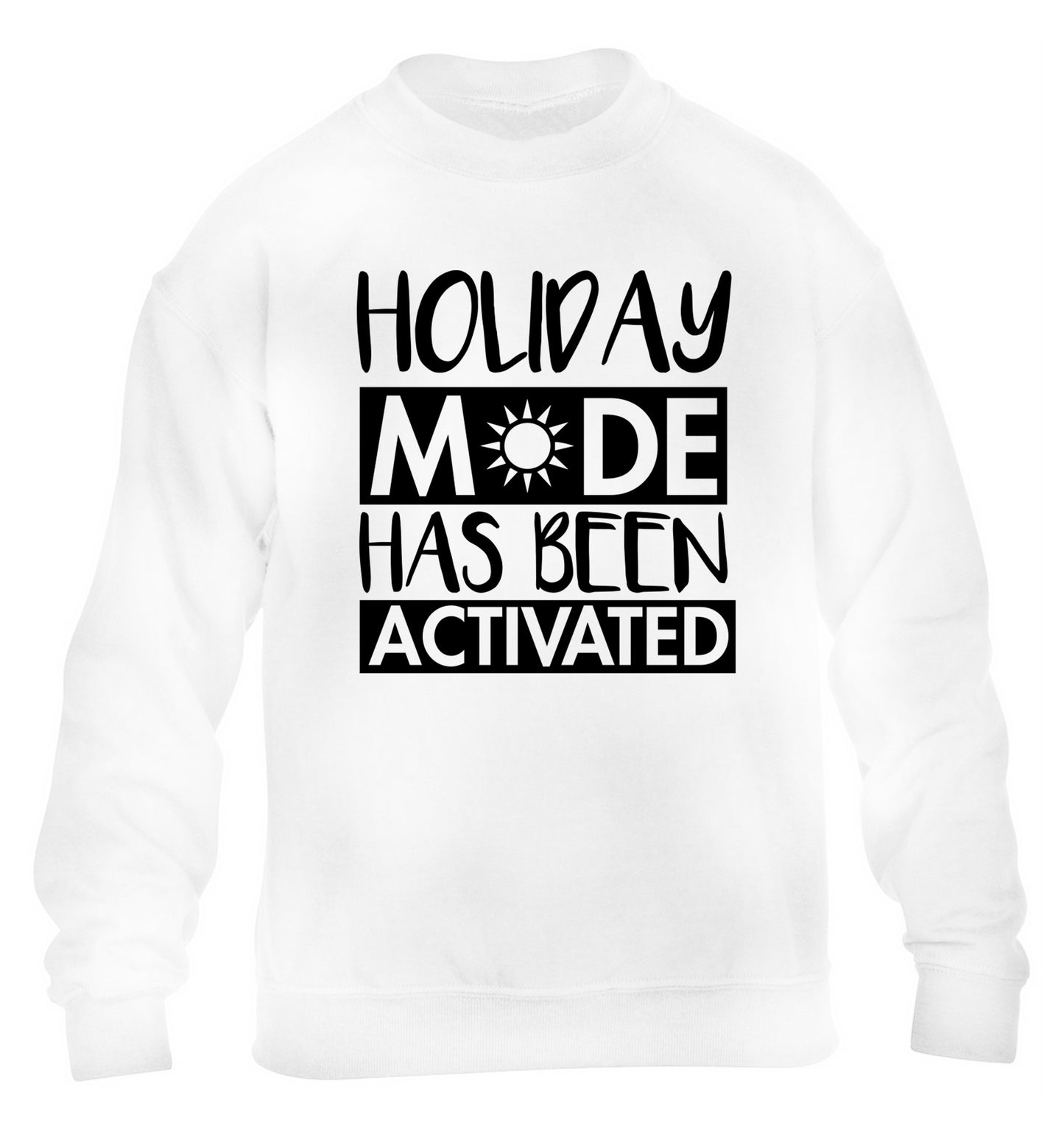 Holiday mode has been activated children's white sweater 12-14 Years