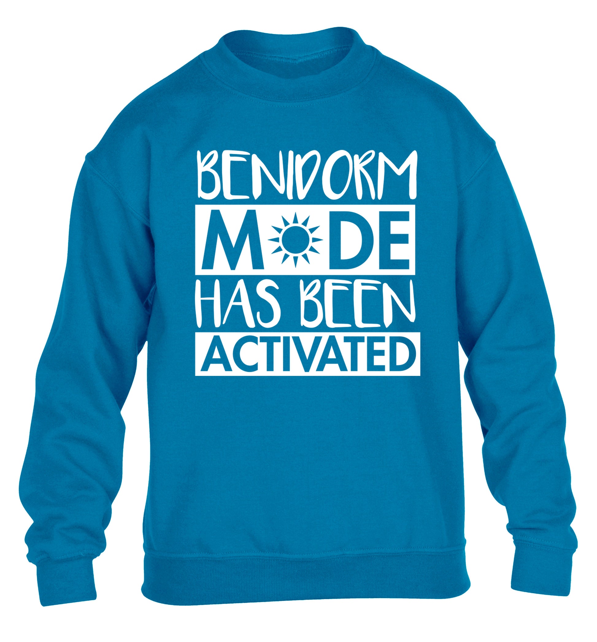 Benidorm mode has been activated children's blue sweater 12-14 Years