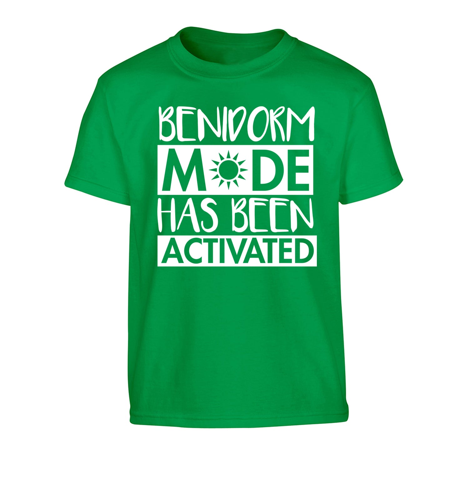 Benidorm mode has been activated Children's green Tshirt 12-14 Years
