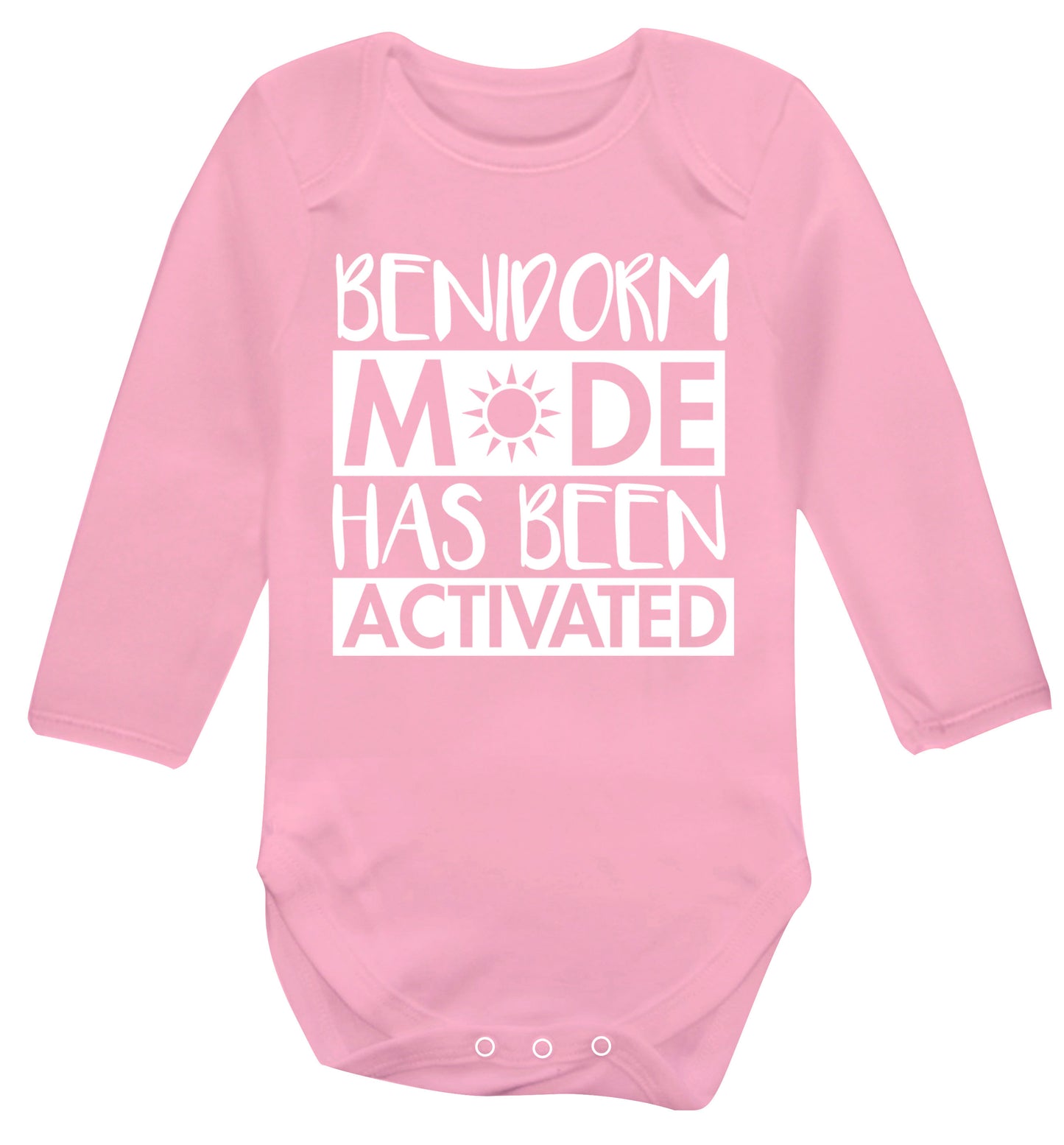 Benidorm mode has been activated Baby Vest long sleeved pale pink 6-12 months