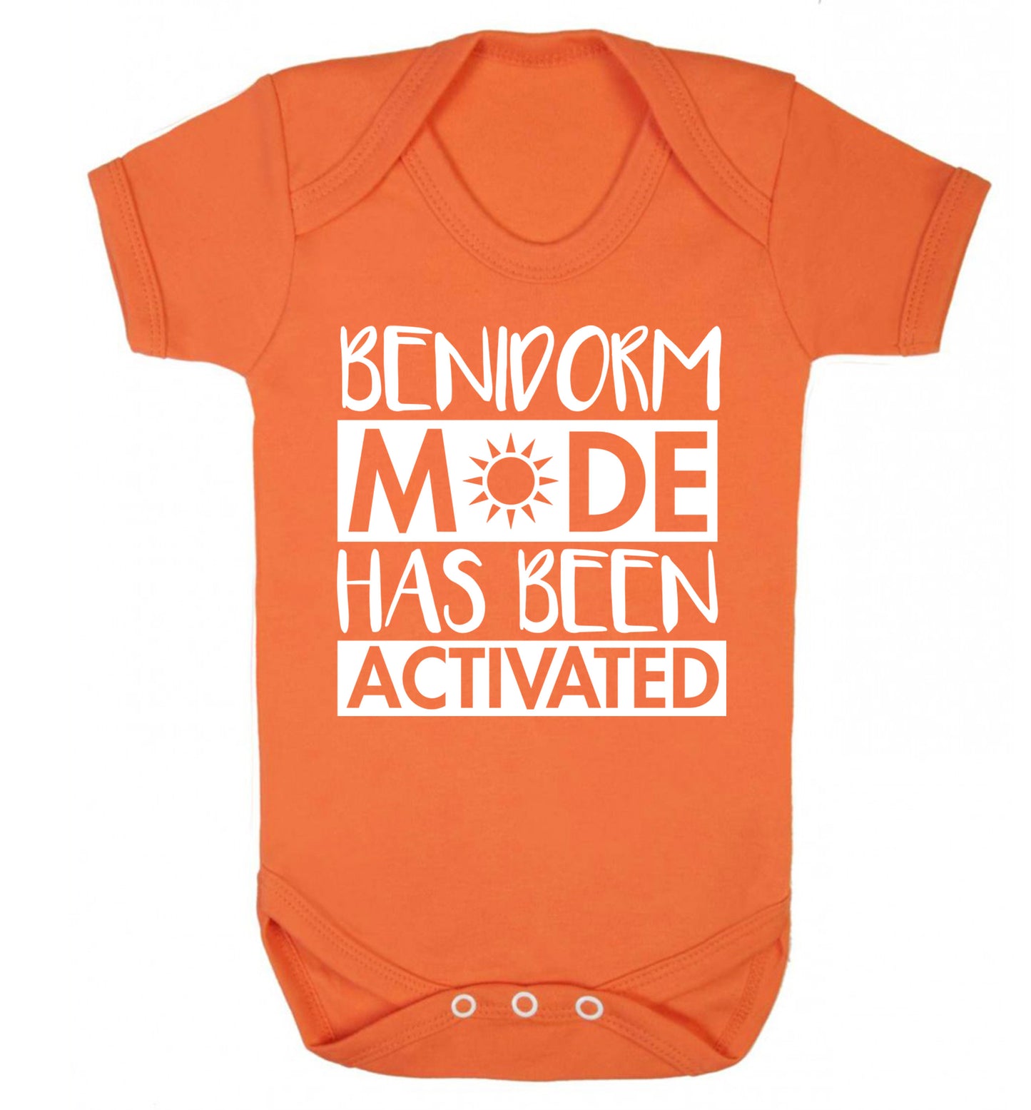 Benidorm mode has been activated Baby Vest orange 18-24 months