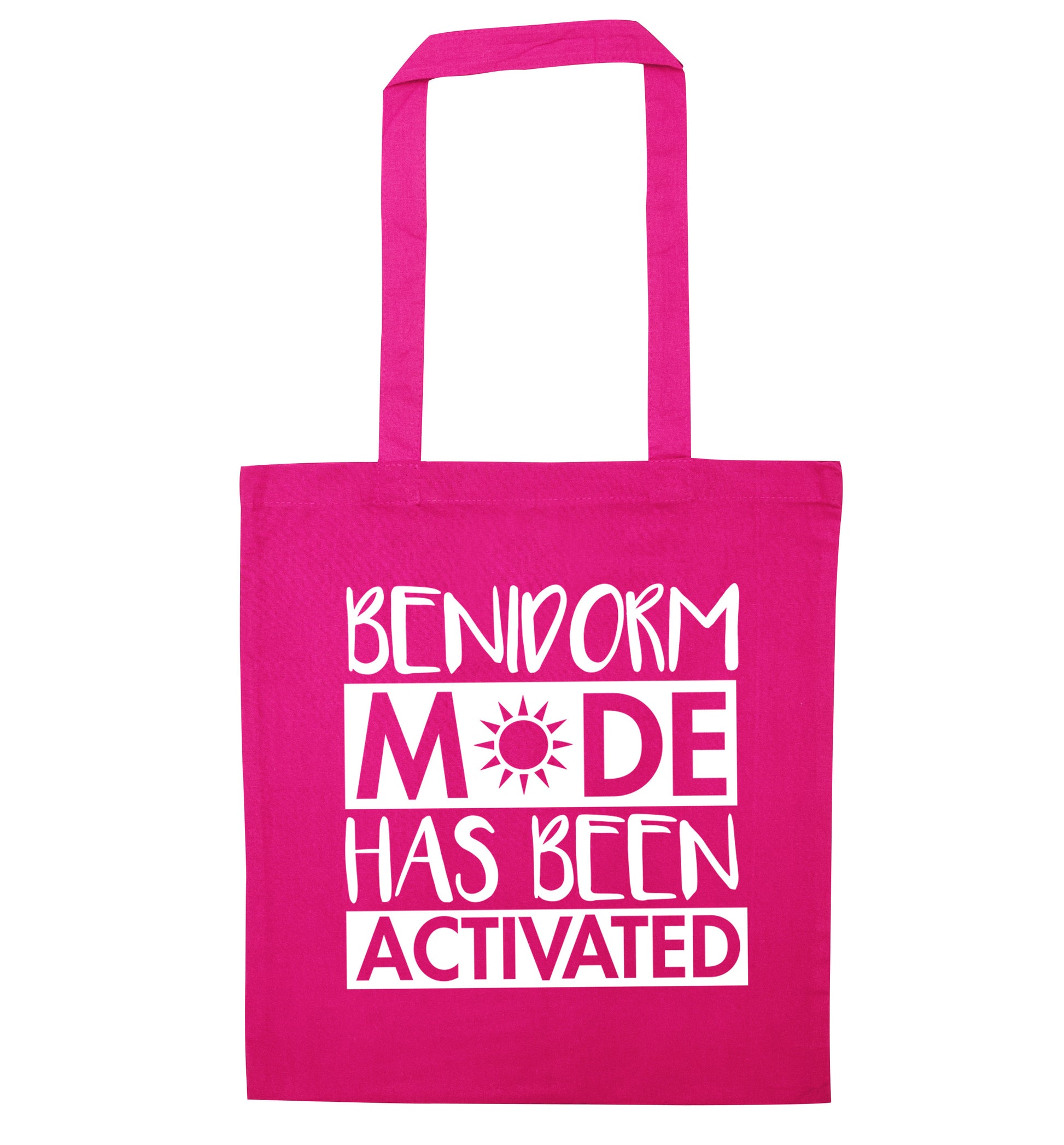 Benidorm mode has been activated pink tote bag