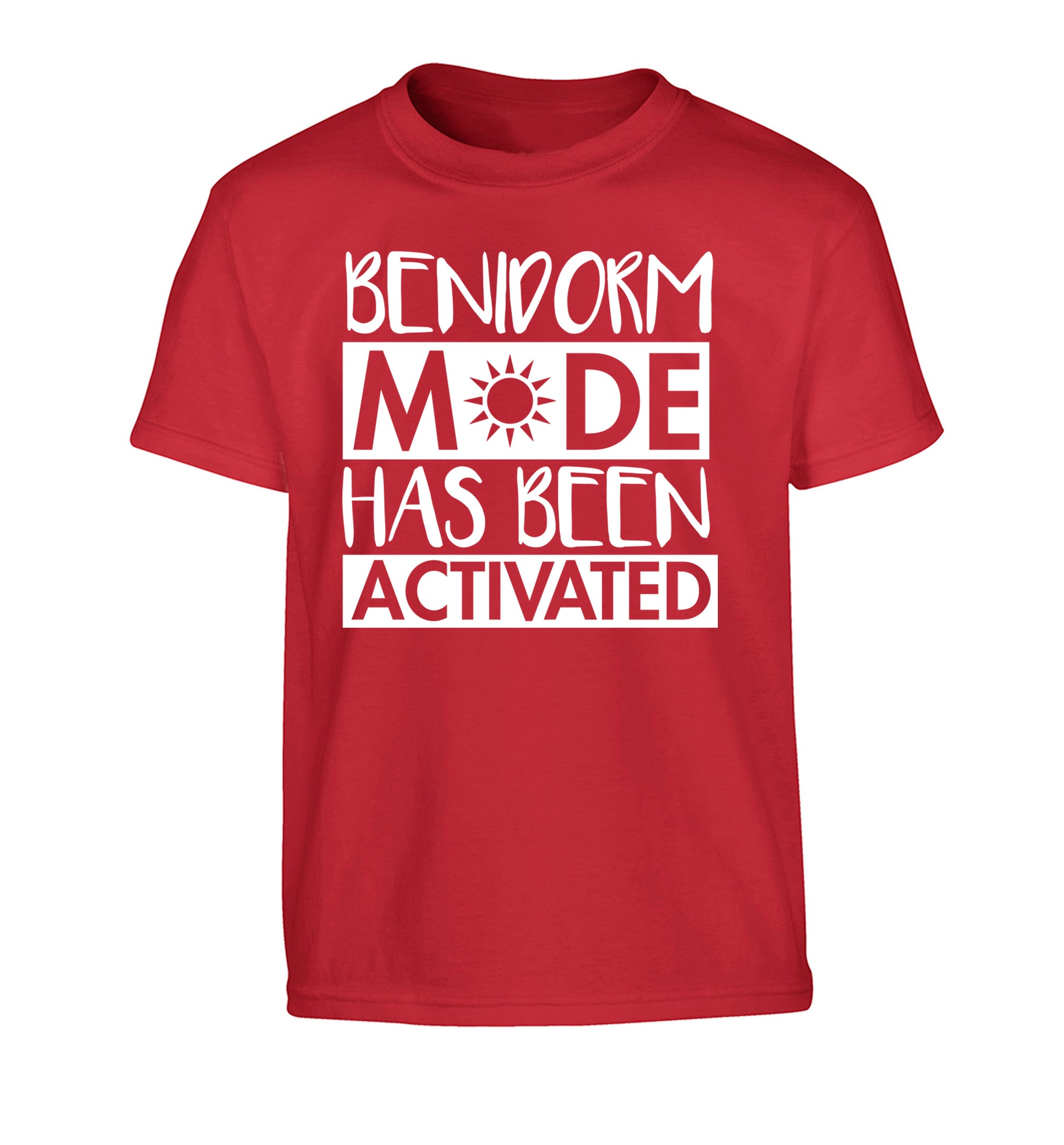 Benidorm mode has been activated Children's red Tshirt 12-14 Years
