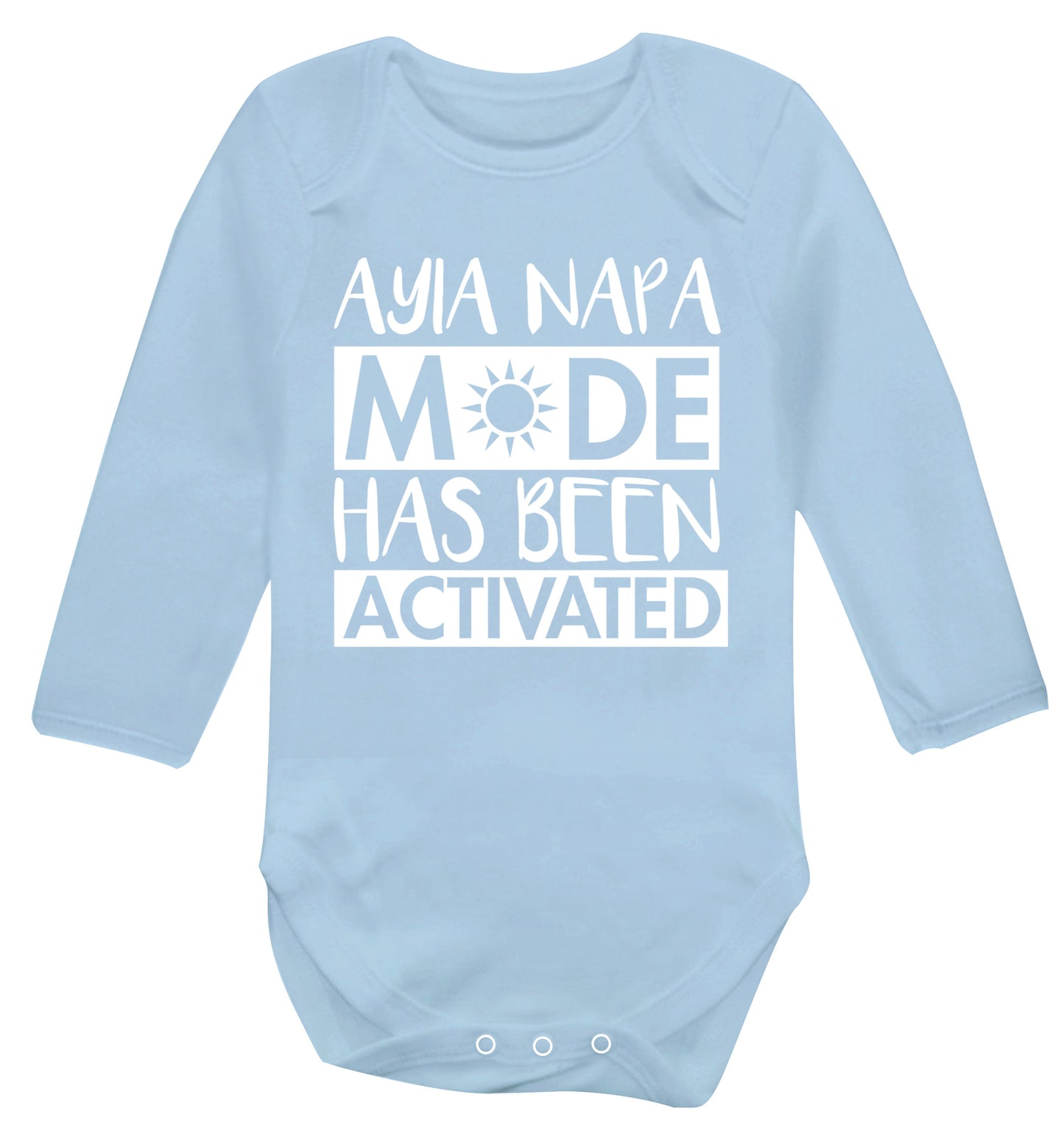Aiya Napa mode has been activated Baby Vest long sleeved pale blue 6-12 months