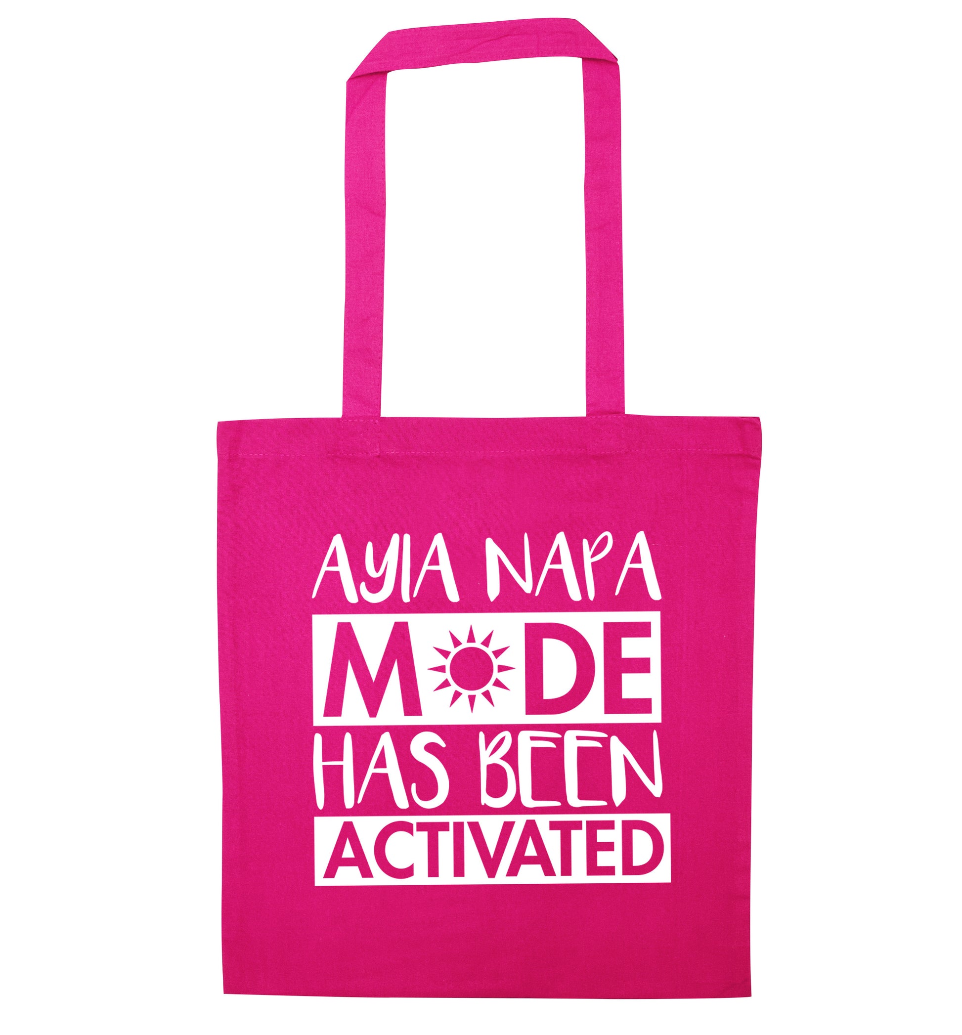 Aiya Napa mode has been activated pink tote bag