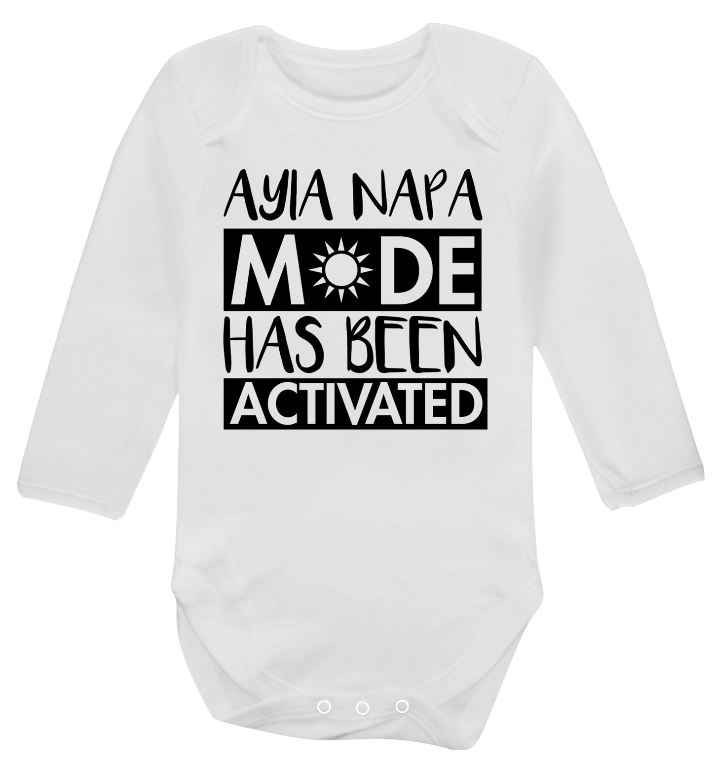 Aiya Napa mode has been activated Baby Vest long sleeved white 6-12 months