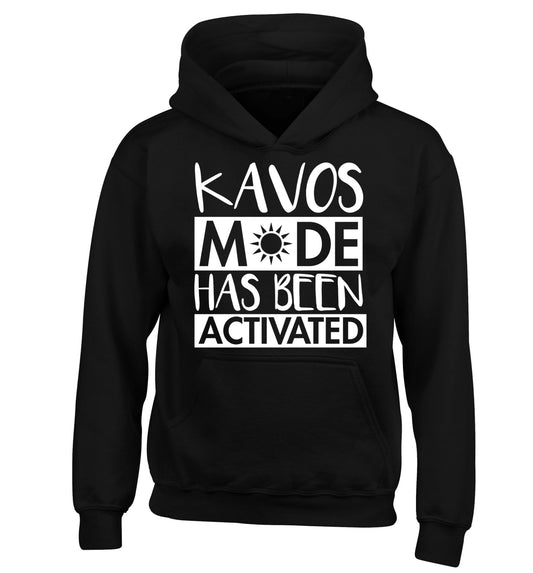 Kavos mode has been activated children's black hoodie 12-14 Years