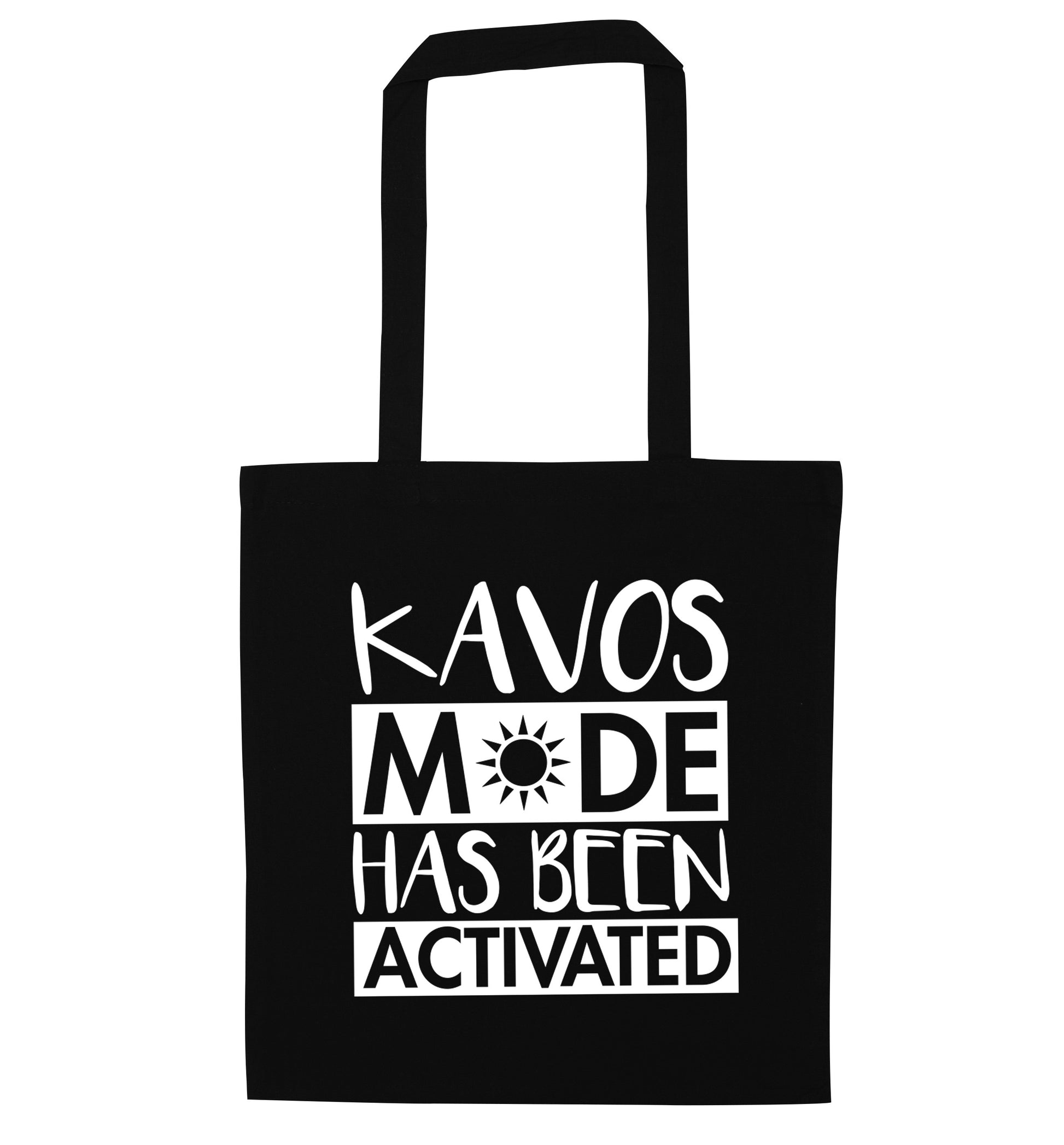 Kavos mode has been activated black tote bag