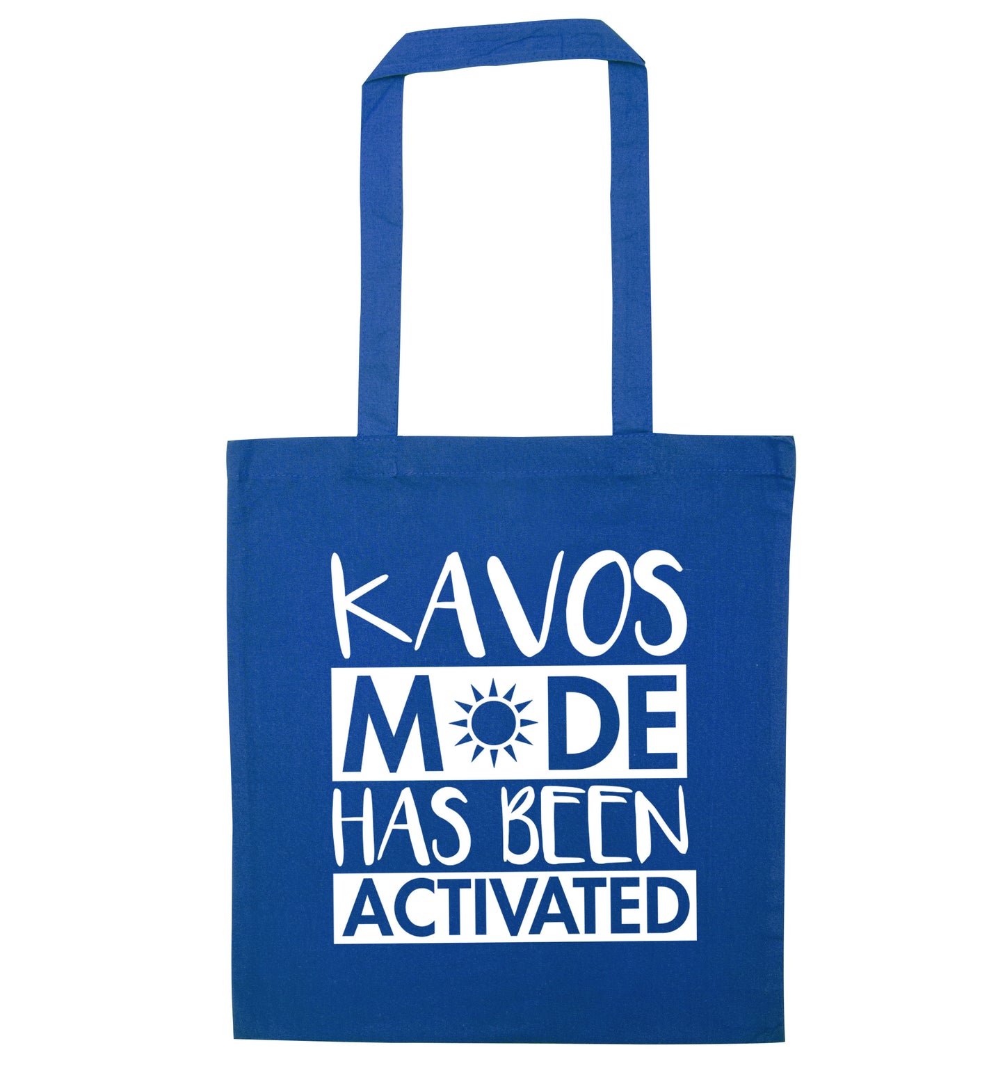 Kavos mode has been activated blue tote bag
