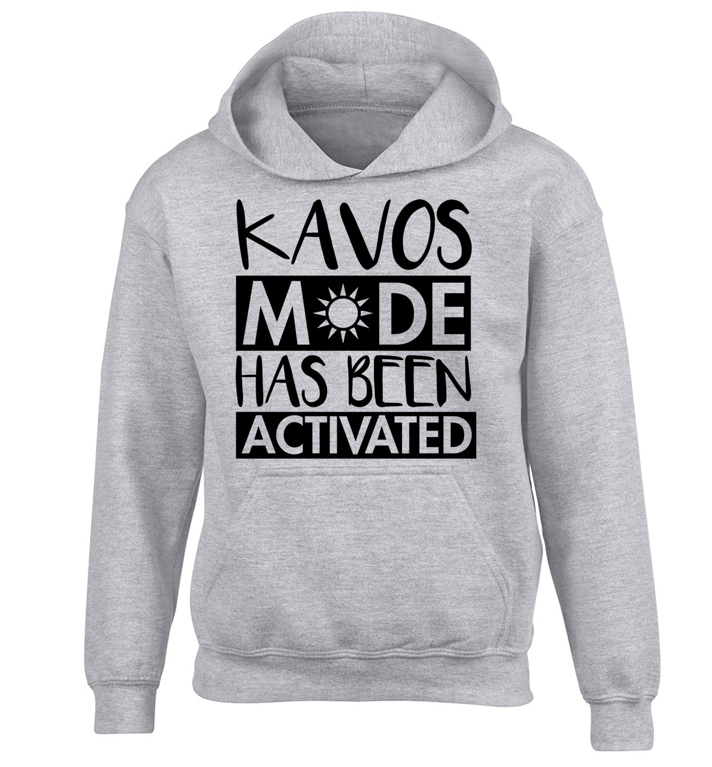 Kavos mode has been activated children's grey hoodie 12-14 Years