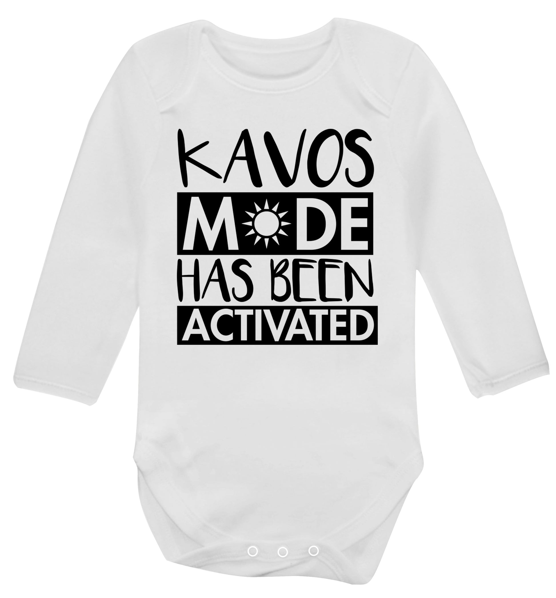 Kavos mode has been activated Baby Vest long sleeved white 6-12 months