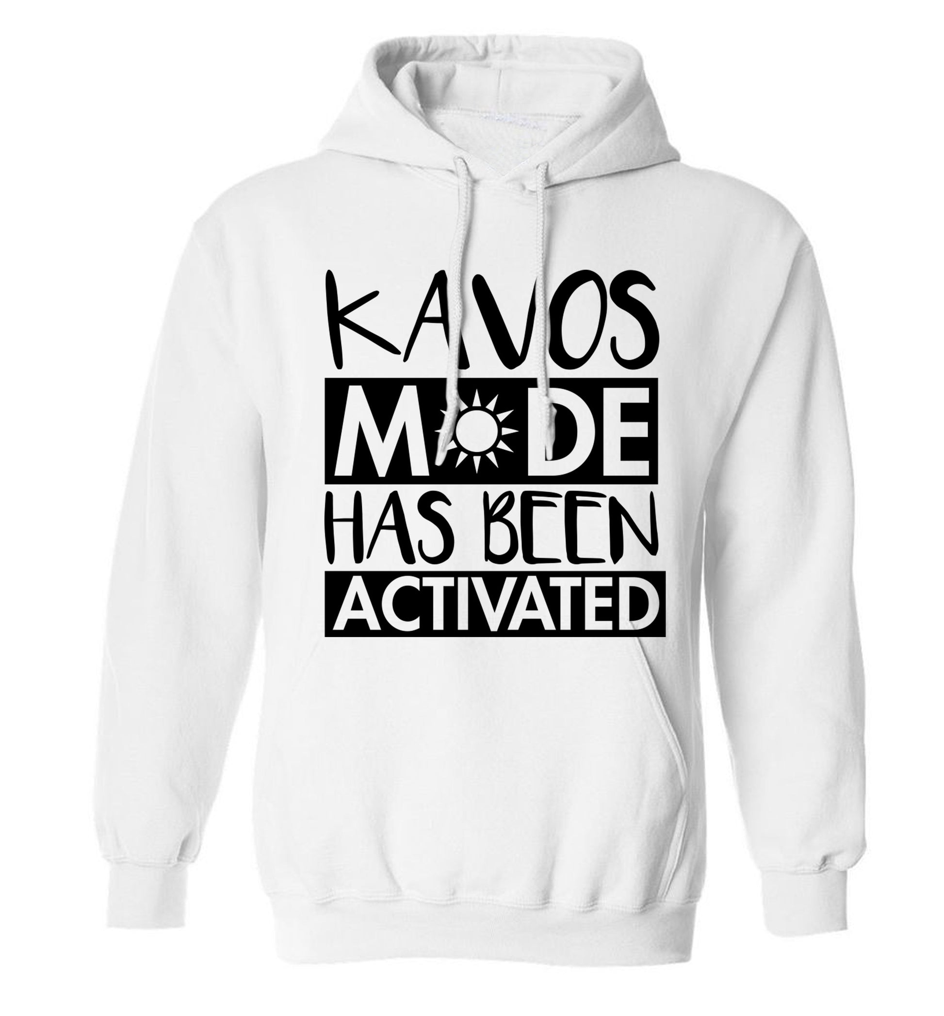 Kavos mode has been activated adults unisex white hoodie 2XL