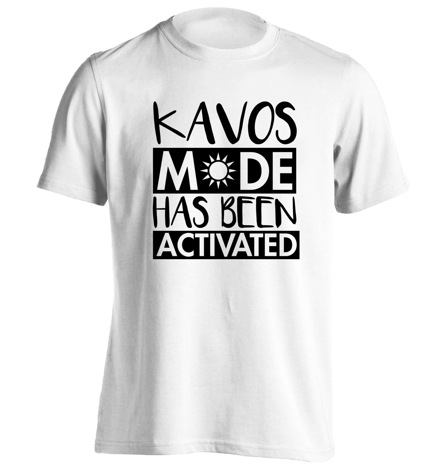 Kavos mode has been activated adults unisex white Tshirt 2XL
