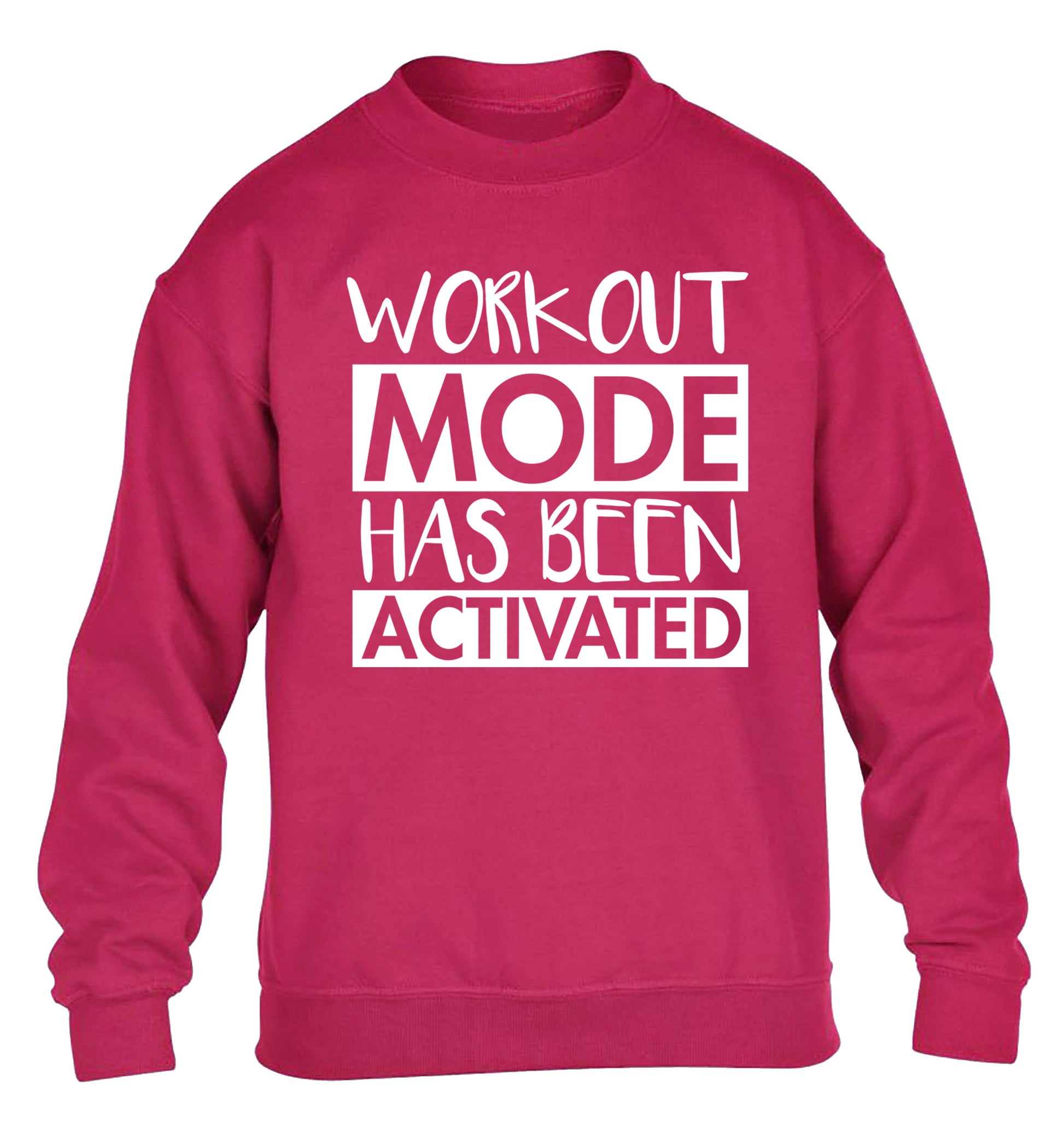 Workout mode has been activated children's pink sweater 12-14 Years