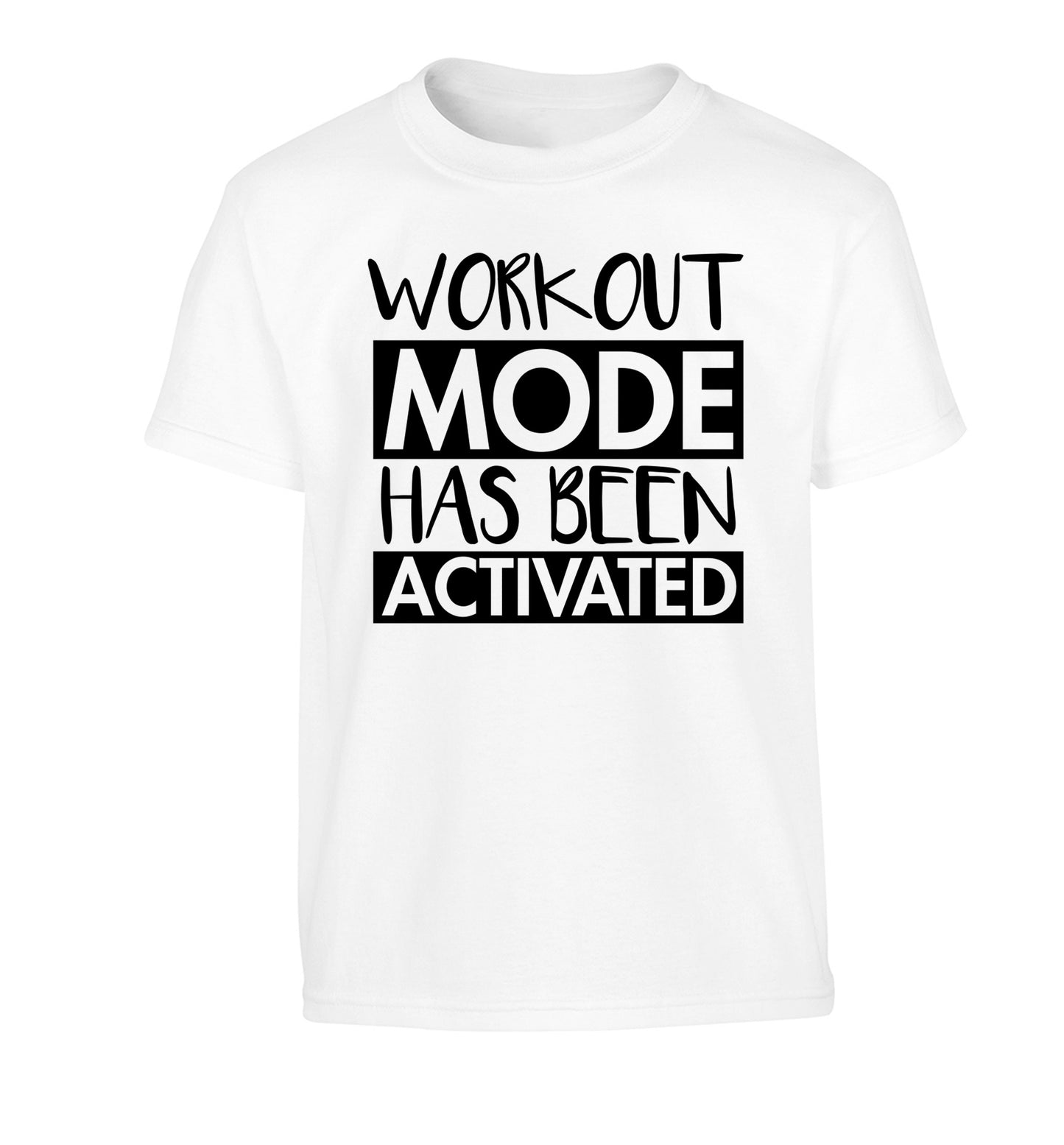 Workout mode has been activated Children's white Tshirt 12-14 Years