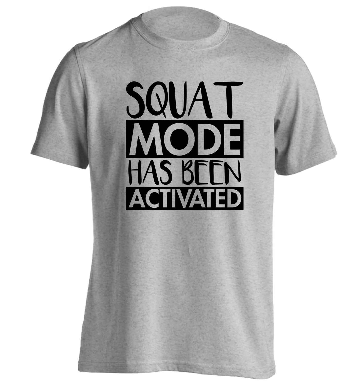 Squat mode activated adults unisex grey Tshirt 2XL