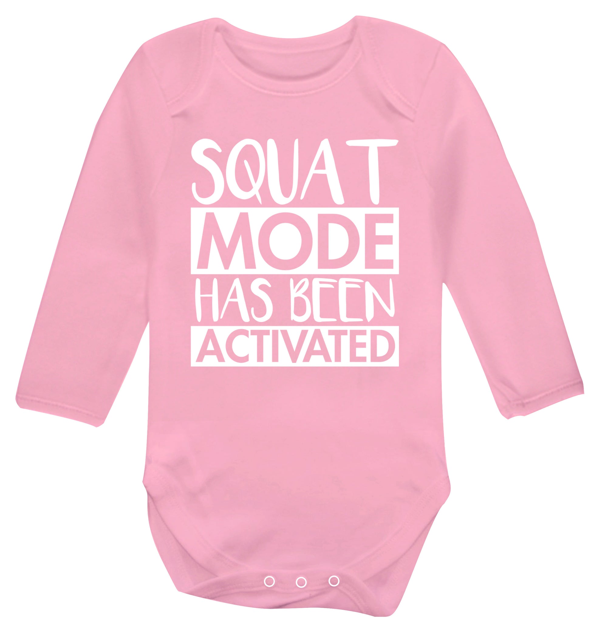 Squat mode activated Baby Vest long sleeved pale pink 6-12 months