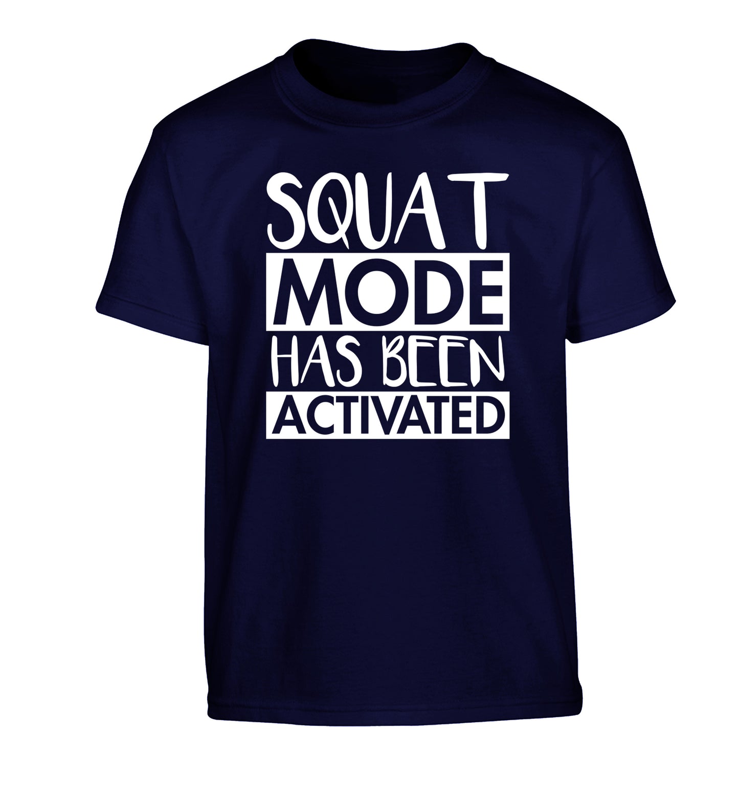 Squat mode activated Children's navy Tshirt 12-14 Years