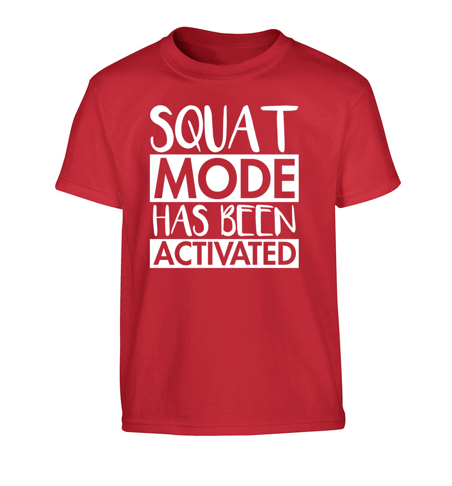 Squat mode activated Children's red Tshirt 12-14 Years