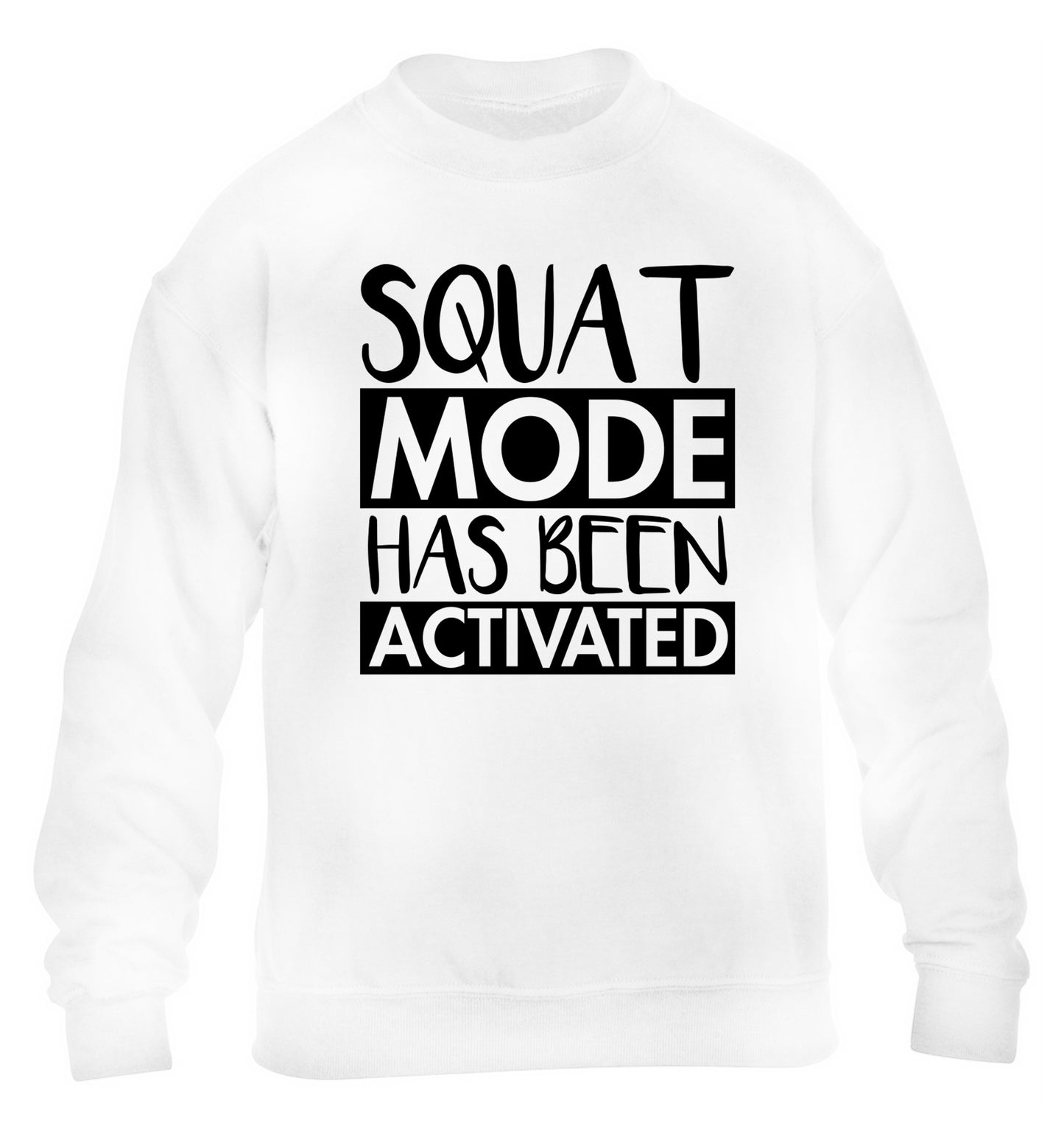 Squat mode activated children's white sweater 12-14 Years