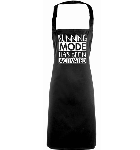 Running mode has been activated adults black apron