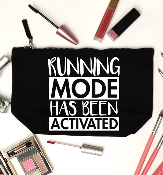 Running mode has been activated black makeup bag