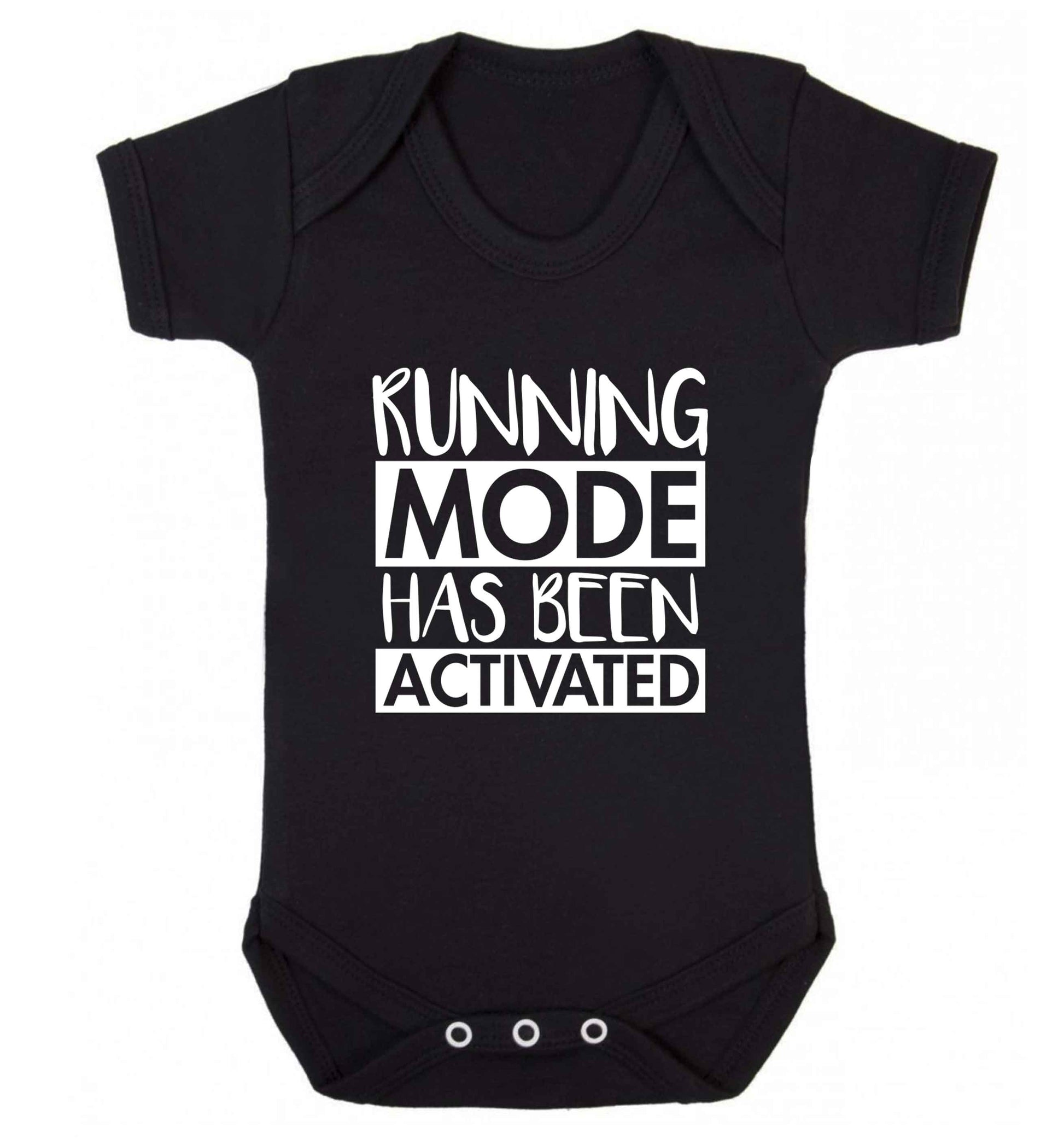 Running mode has been activated baby vest black 18-24 months