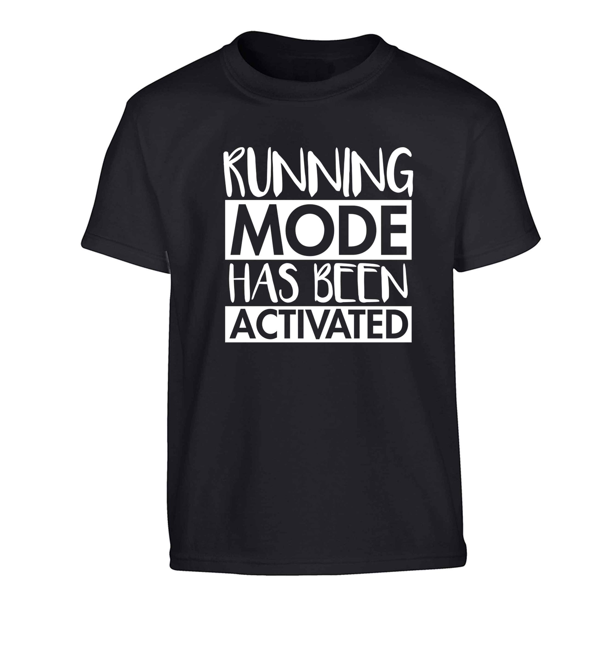 Running mode has been activated Children's black Tshirt 12-13 Years