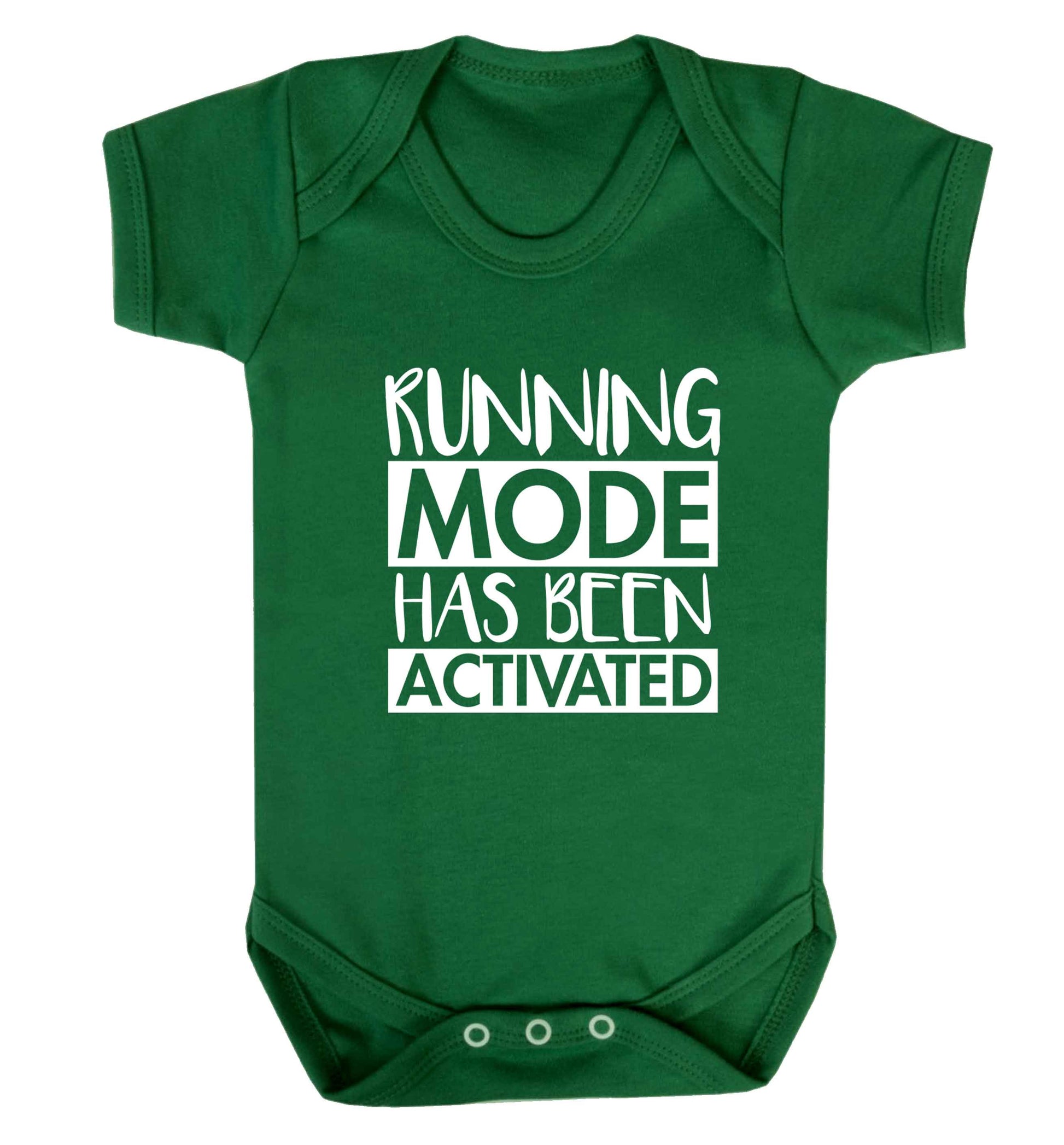 Running mode has been activated baby vest green 18-24 months