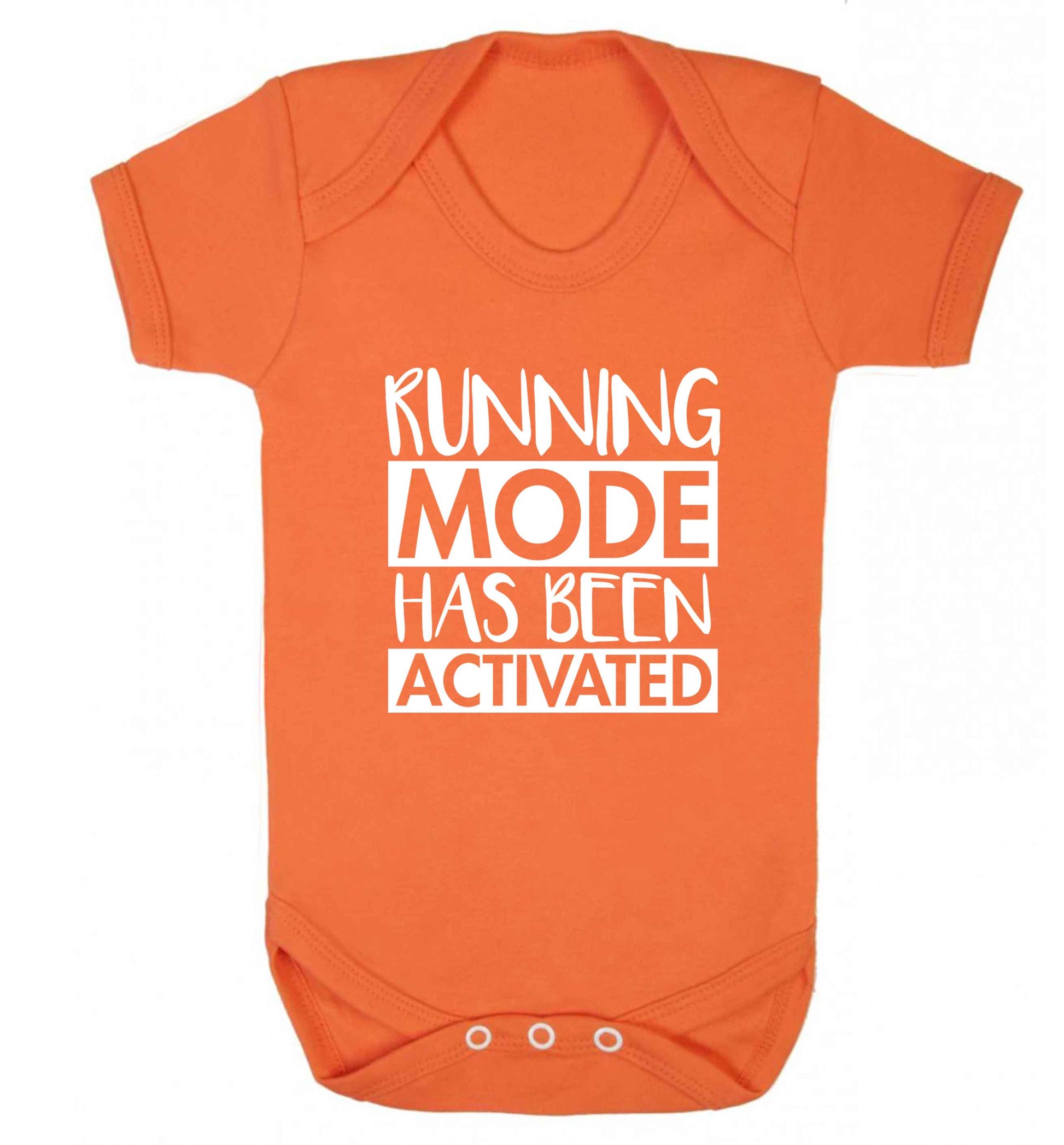 Running mode has been activated baby vest orange 18-24 months