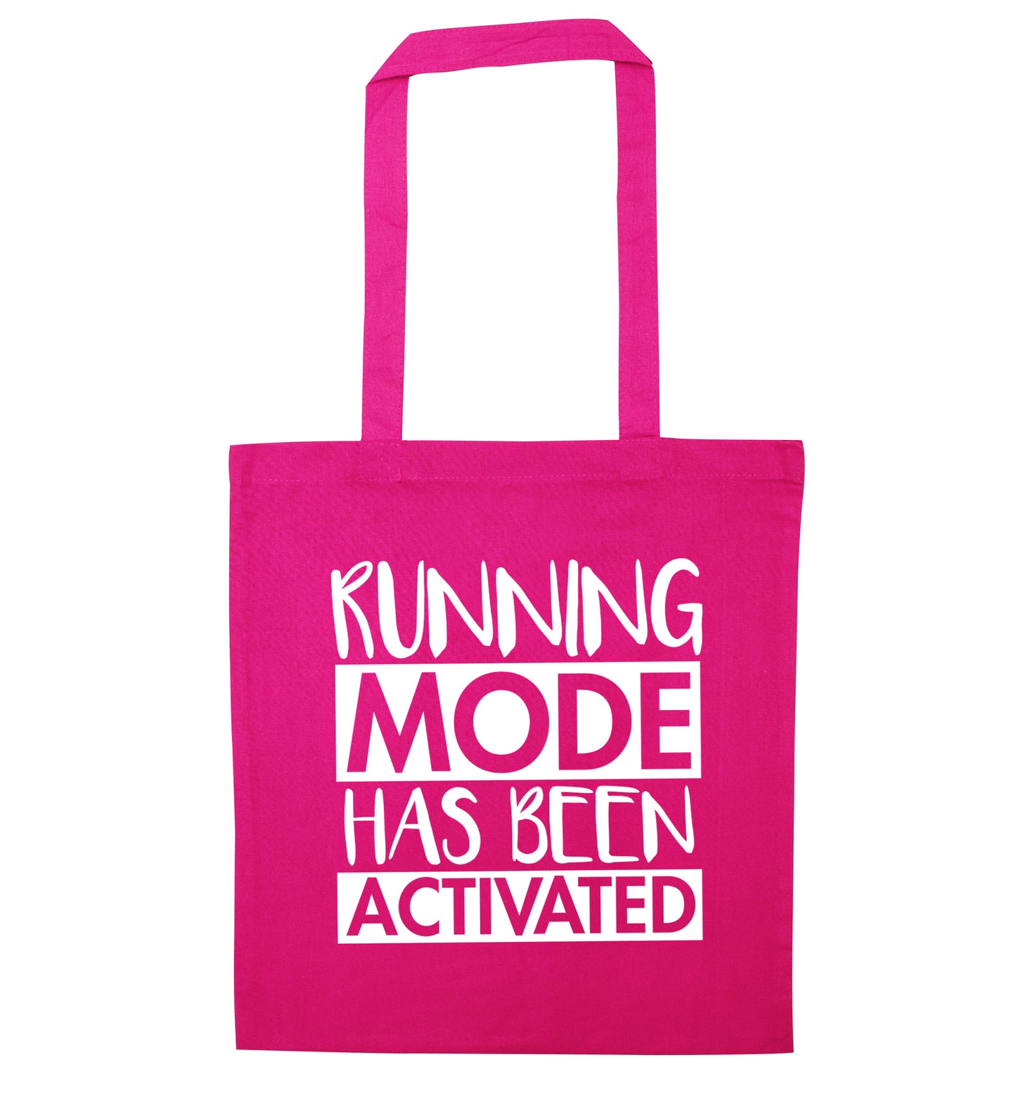 Running mode activated pink tote bag