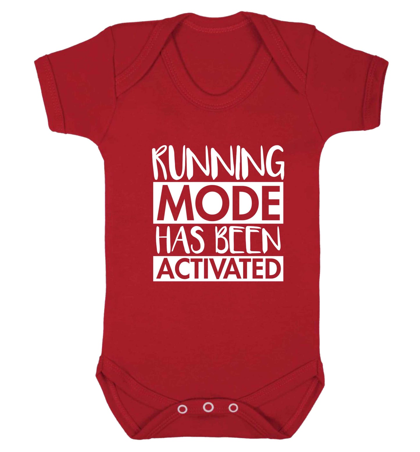 Running mode has been activated baby vest red 18-24 months
