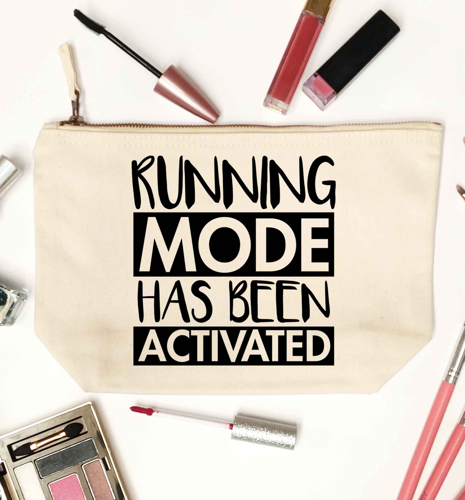 Running mode has been activated natural makeup bag