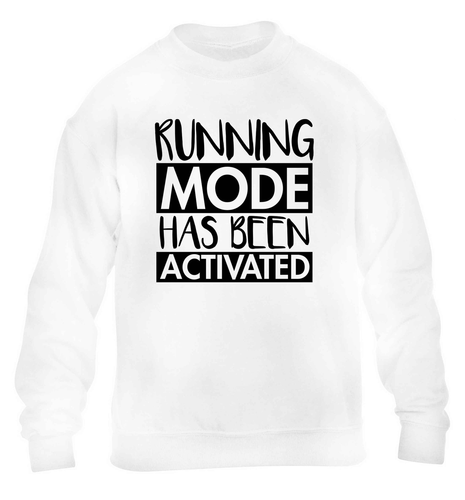Running mode has been activated children's white sweater 12-13 Years