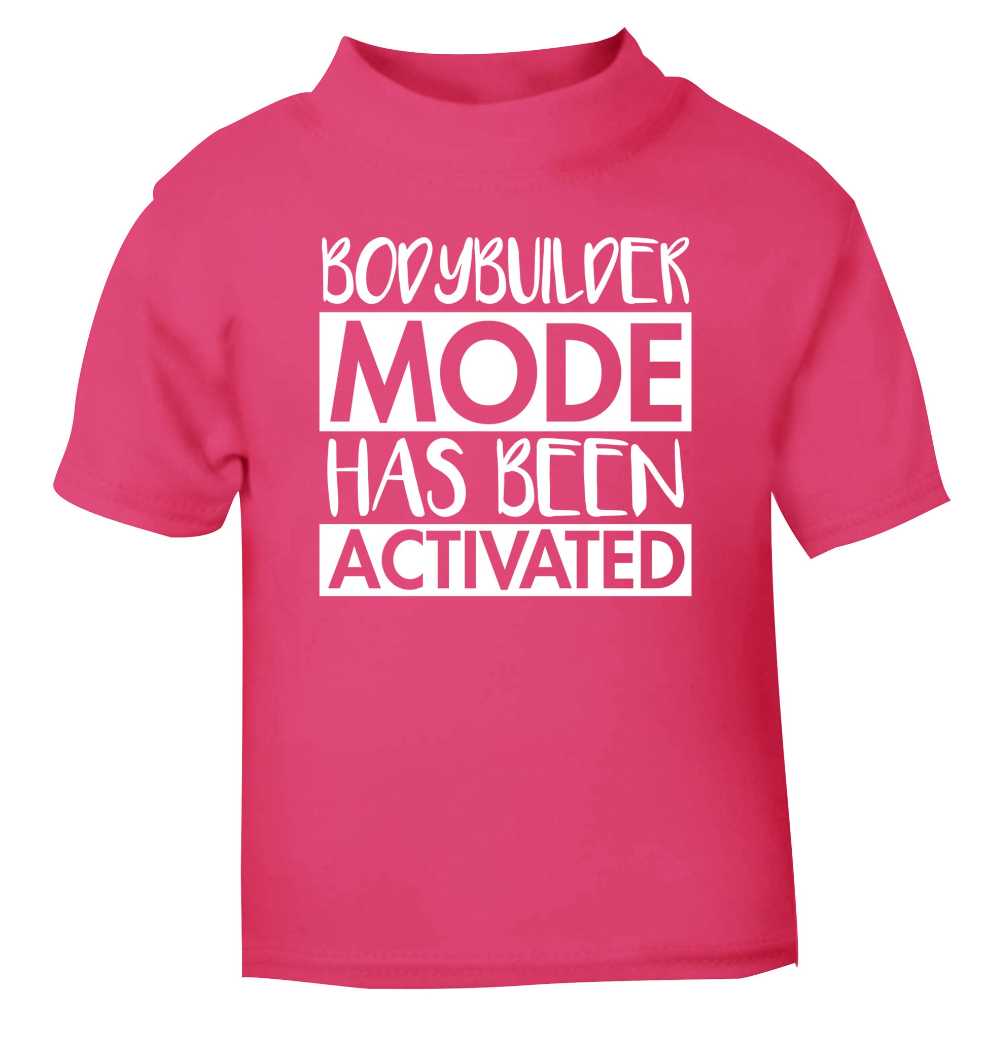 Bodybuilder mode activated pink Baby Toddler Tshirt 2 Years
