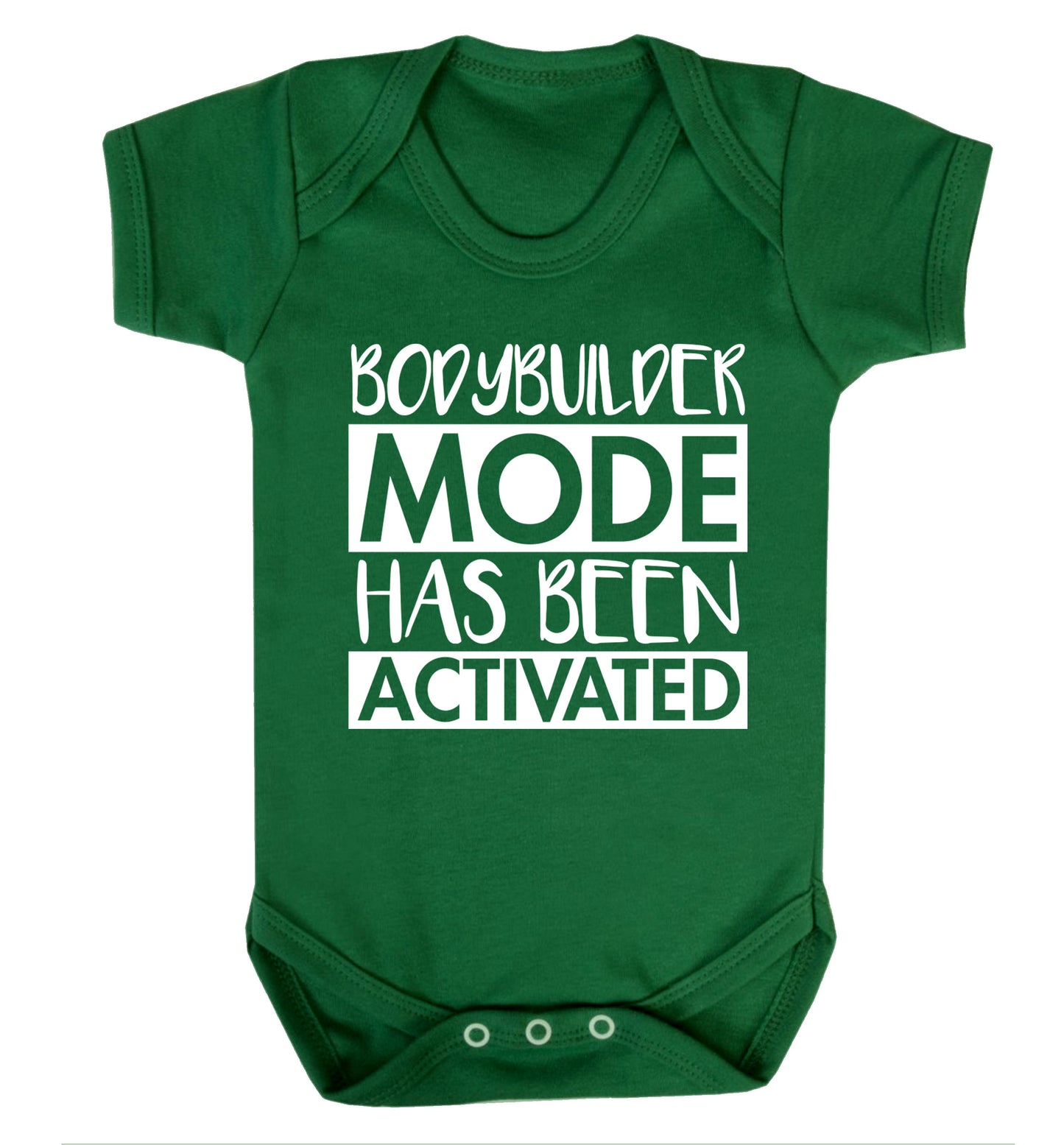 Bodybuilder mode activated Baby Vest green 18-24 months