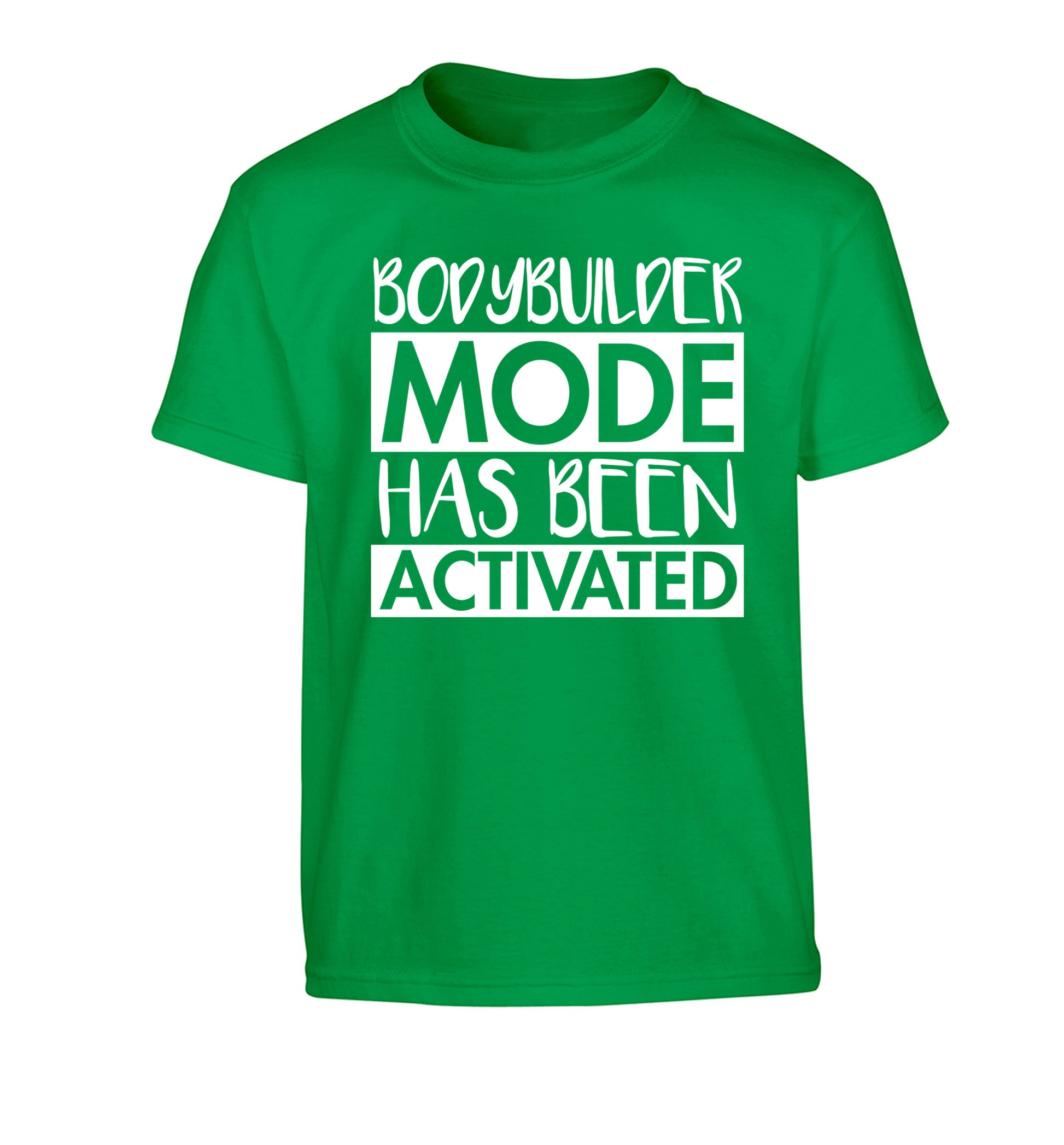 Bodybuilder mode activated Children's green Tshirt 12-14 Years