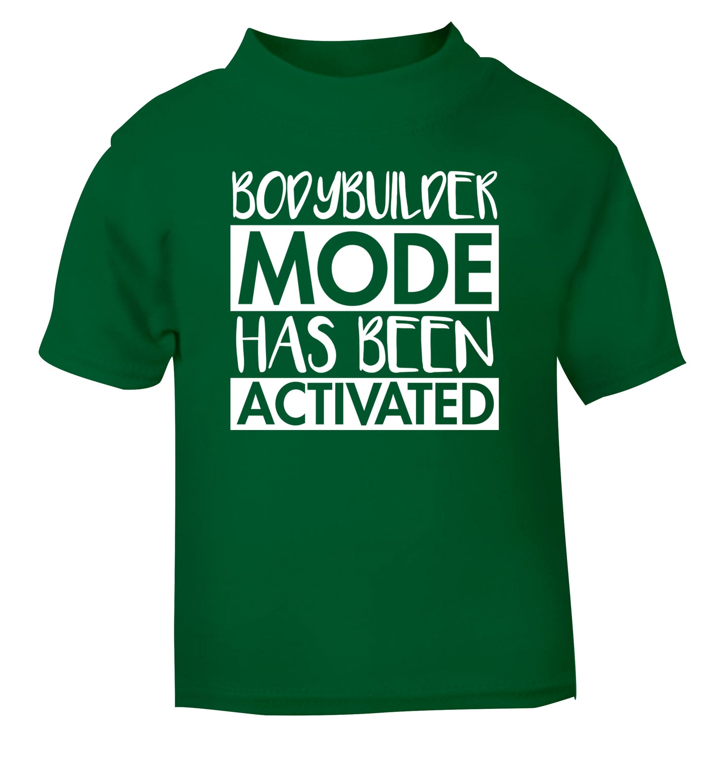 Bodybuilder mode activated green Baby Toddler Tshirt 2 Years