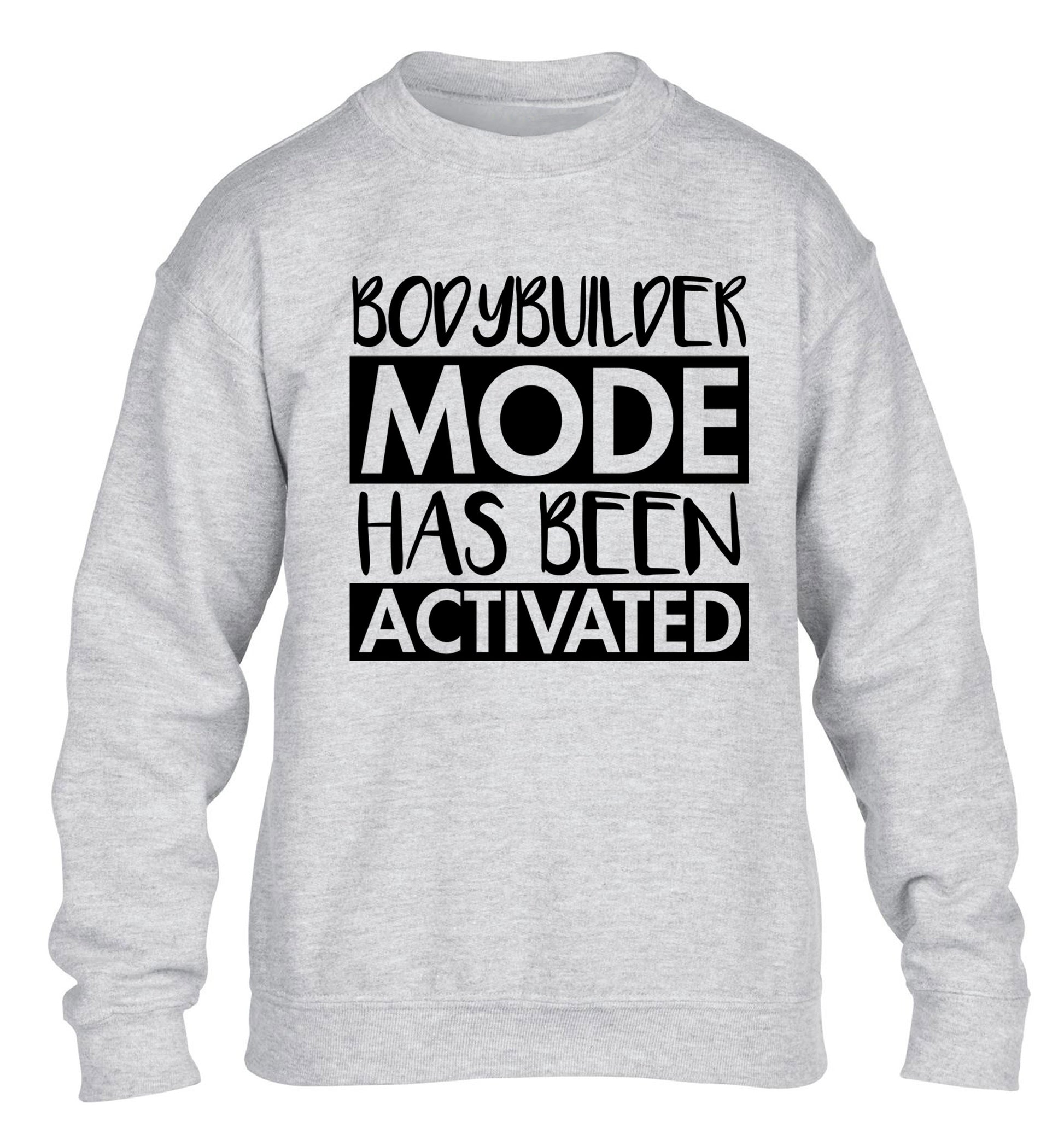 Bodybuilder mode activated children's grey sweater 12-14 Years