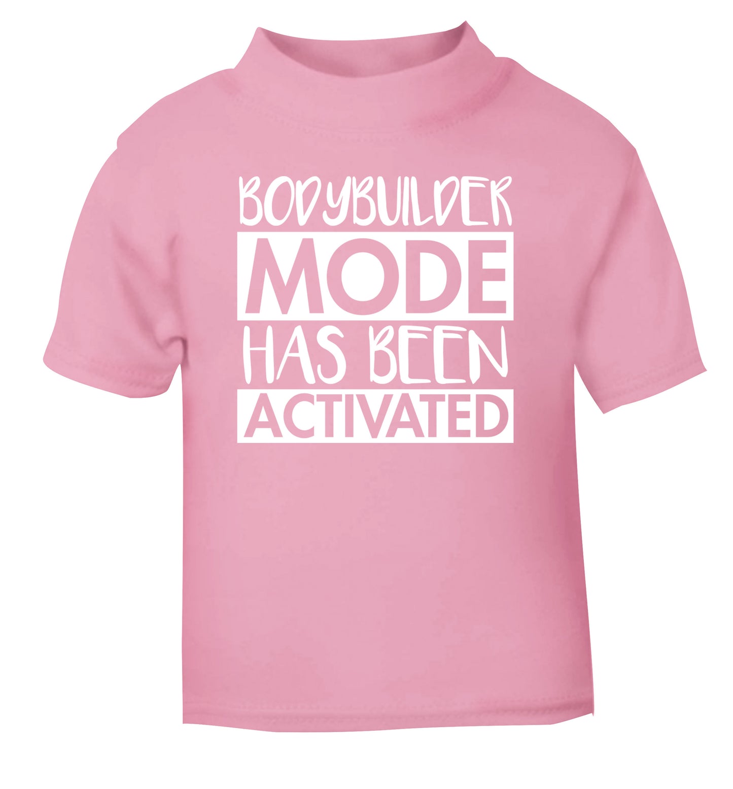 Bodybuilder mode activated light pink Baby Toddler Tshirt 2 Years