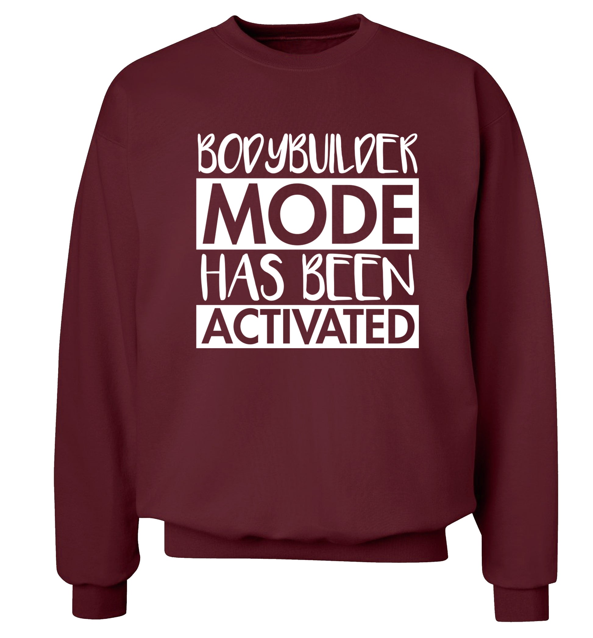 Bodybuilder mode activated Adult's unisex maroon Sweater 2XL