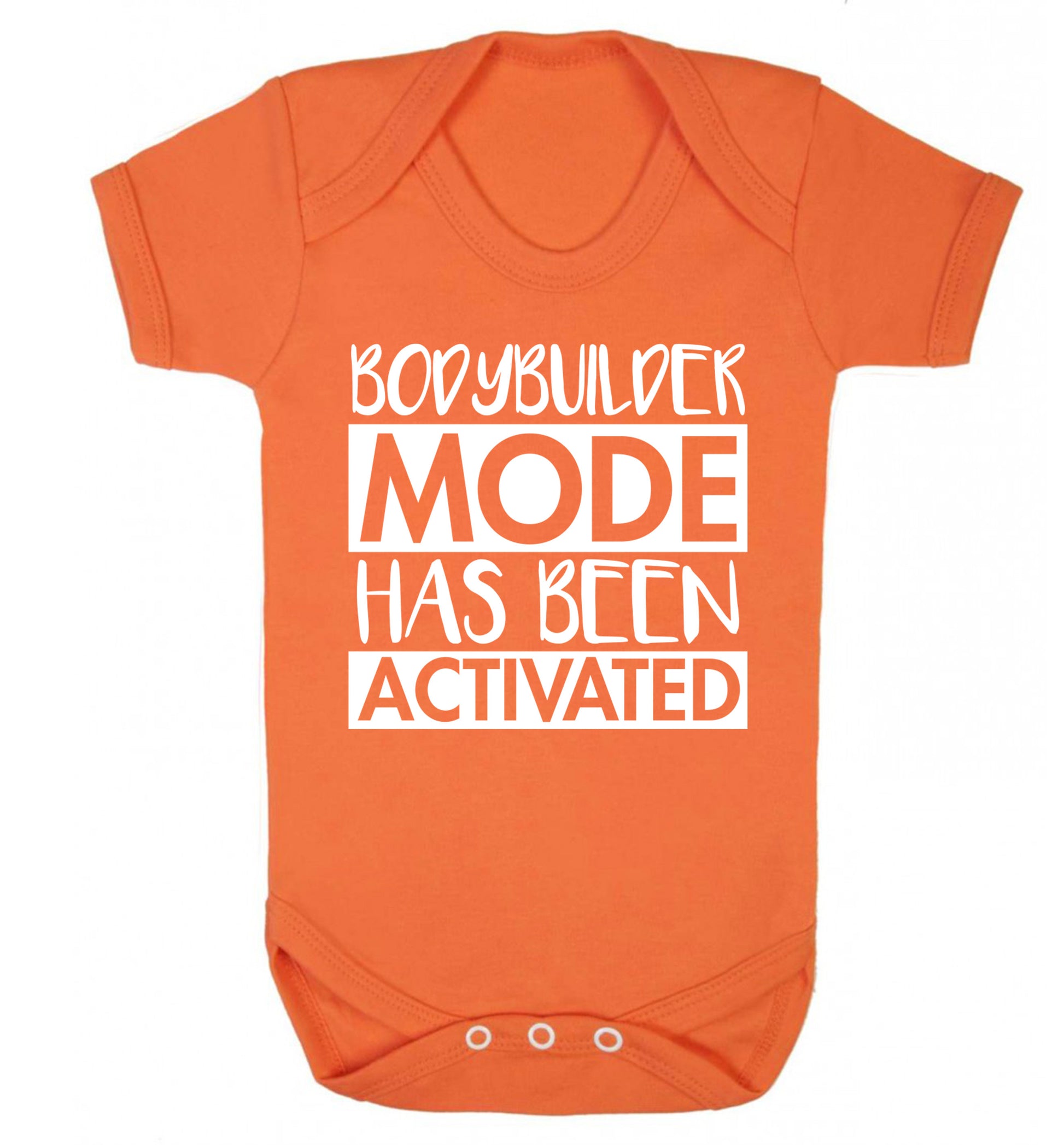 Bodybuilder mode activated Baby Vest orange 18-24 months