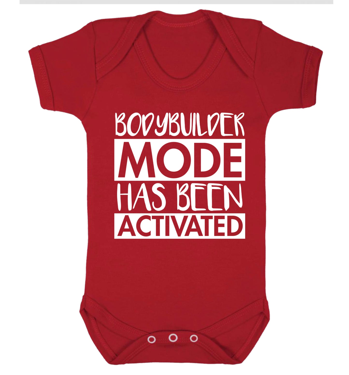 Bodybuilder mode activated Baby Vest red 18-24 months